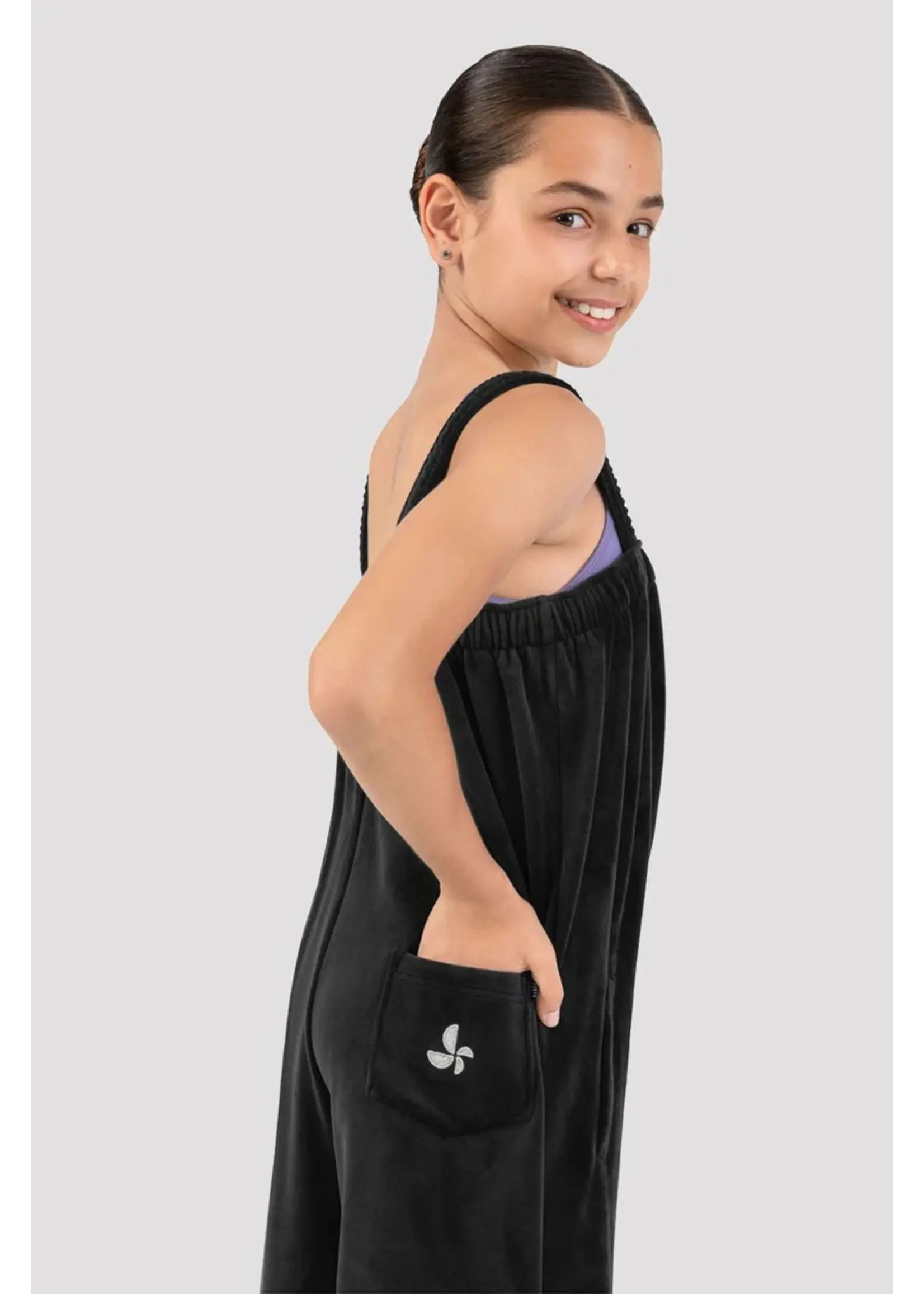 BLOCH & MIRELLA CU12006 VELVET LUX ICONIC POCKET ONESIE WIDE LEG JUMPER