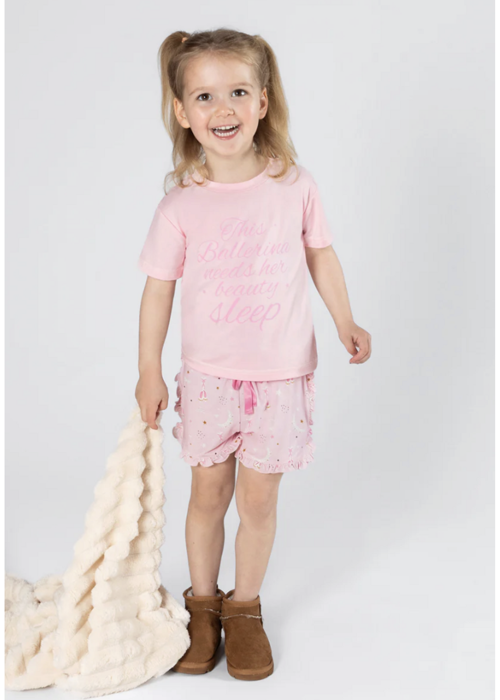 ENERGETIKS BAMBOO PAJAMA SET WITH RUFFLE SHORT & TSHIRT