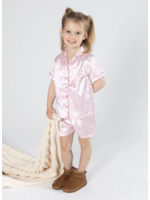 ENERGETIKS SATIN PAJAMA SET WITH BUTTON DOWN TOP & SHORTS