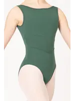 DANSE DE PARIS L0200 BLISSE SUPERHERO BELT BOATNECK TANK LEOTARD WITH SEWN IN COVERAGE