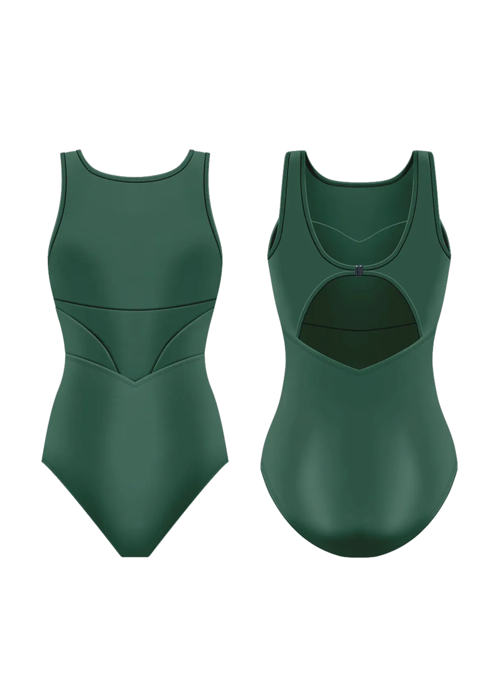 DANSE DE PARIS L0200 BLISSE SUPERHERO BELT BOATNECK TANK LEOTARD WITH SEWN IN COVERAGE