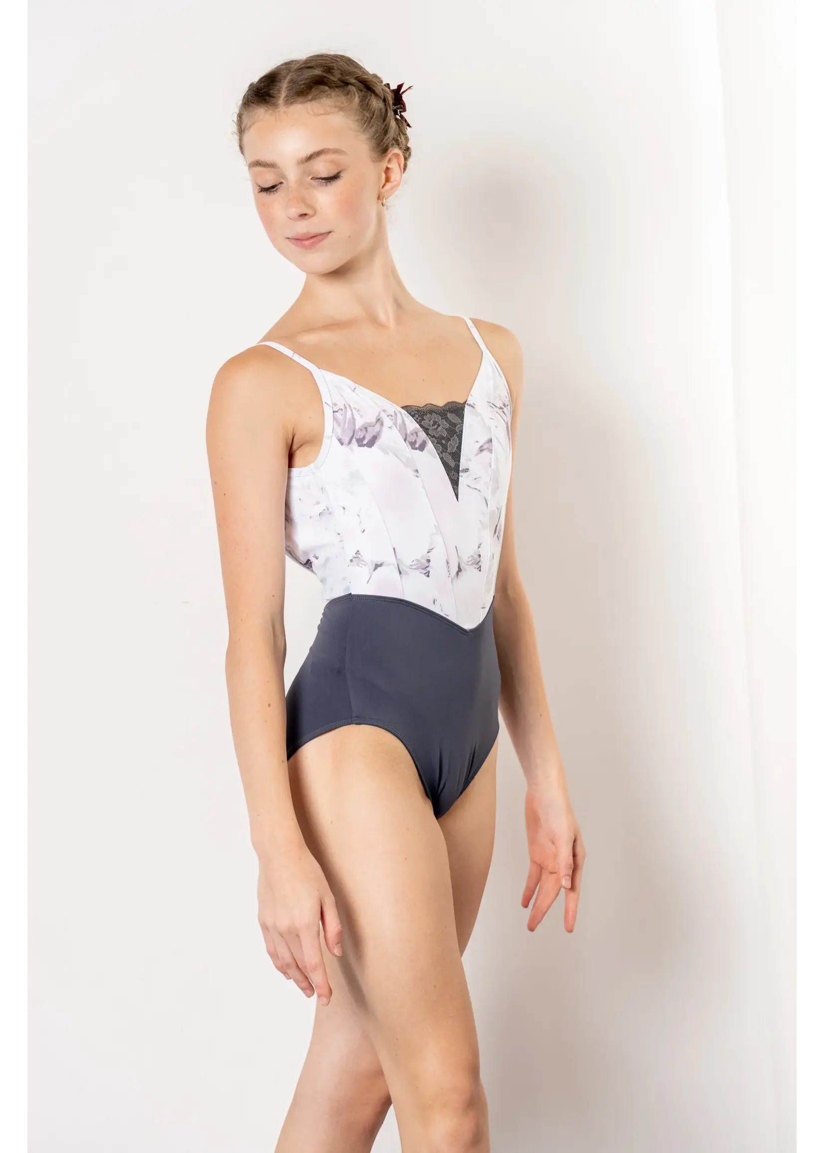 DANSE DE PARIS ANTIONETTE LACE INSET BODICE CAMISOLE LEOTARD