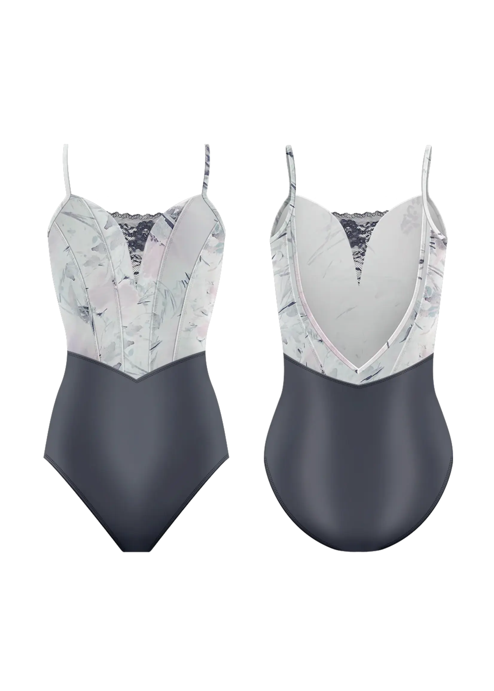 DANSE DE PARIS ANTIONETTE LACE INSET BODICE CAMISOLE LEOTARD