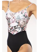 DANSE DE PARIS L0028L NUTCRACKER SWEET PATTERNED MESH BODICE CAMISOLE LEOTARD