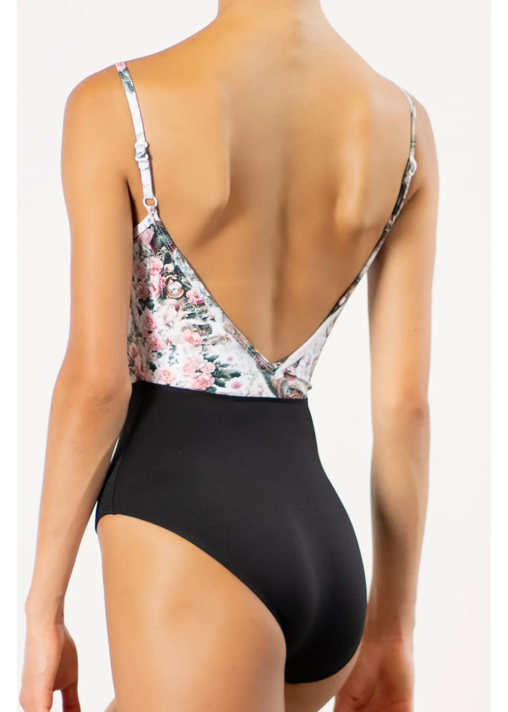 DANSE DE PARIS L0028L NUTCRACKER SWEET PATTERNED MESH BODICE CAMISOLE LEOTARD