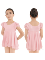 EUROTARD 41449 FLUTTER SLEEVE SILHOUETTE DOUBLE LAYER MESH BABY DOLL DRESS