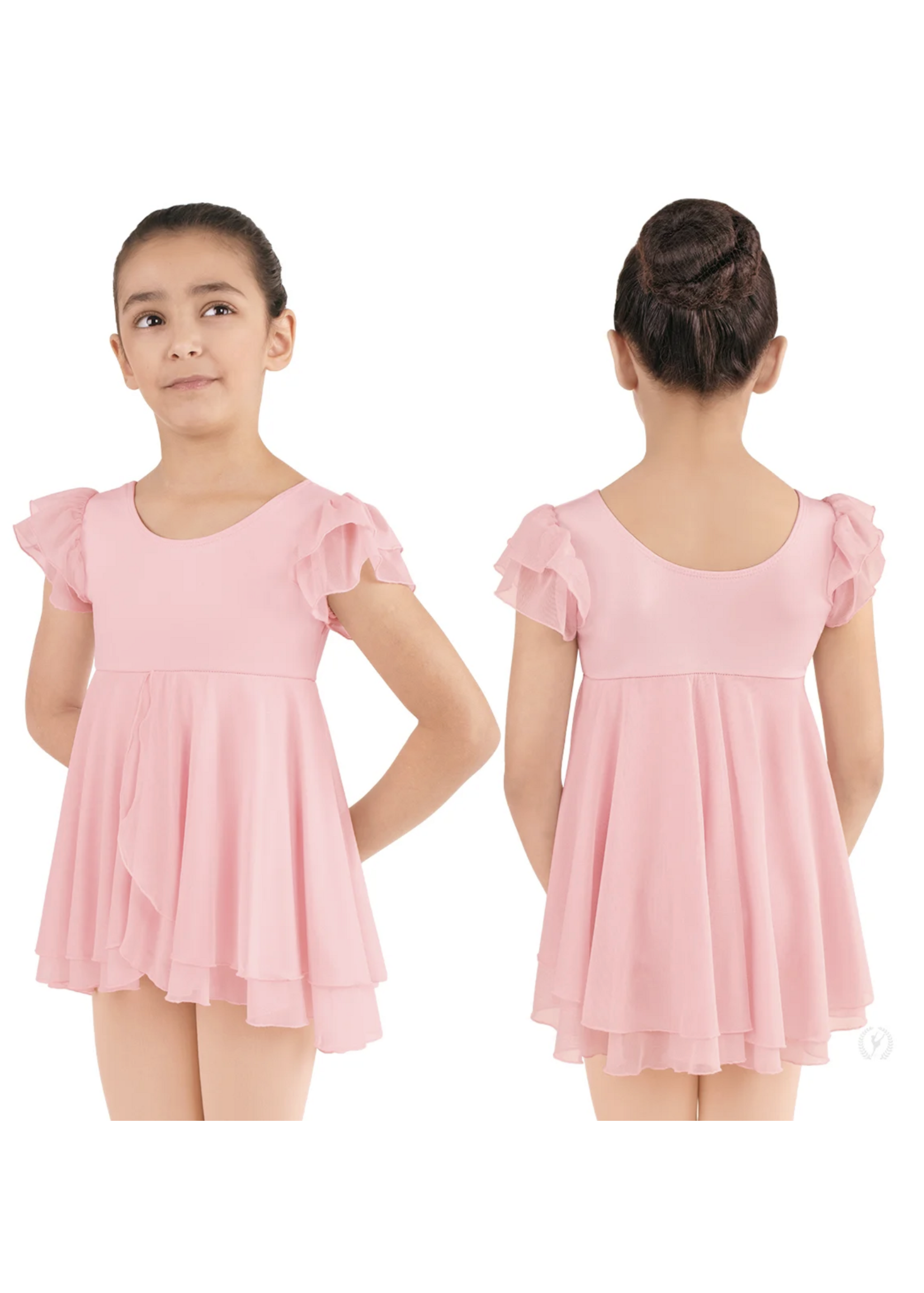 EUROTARD 41449 FLUTTER SLEEVE SILHOUETTE DOUBLE LAYER MESH BABY DOLL DRESS