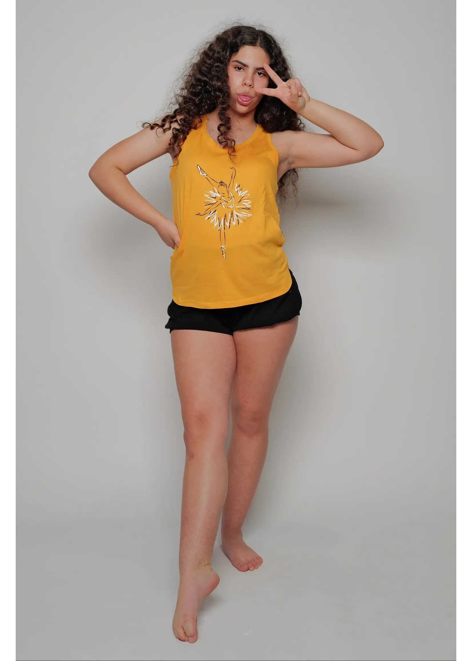 SUGAR & BRUNO CHALK BALLERINA RACERBACK TANK  TOP