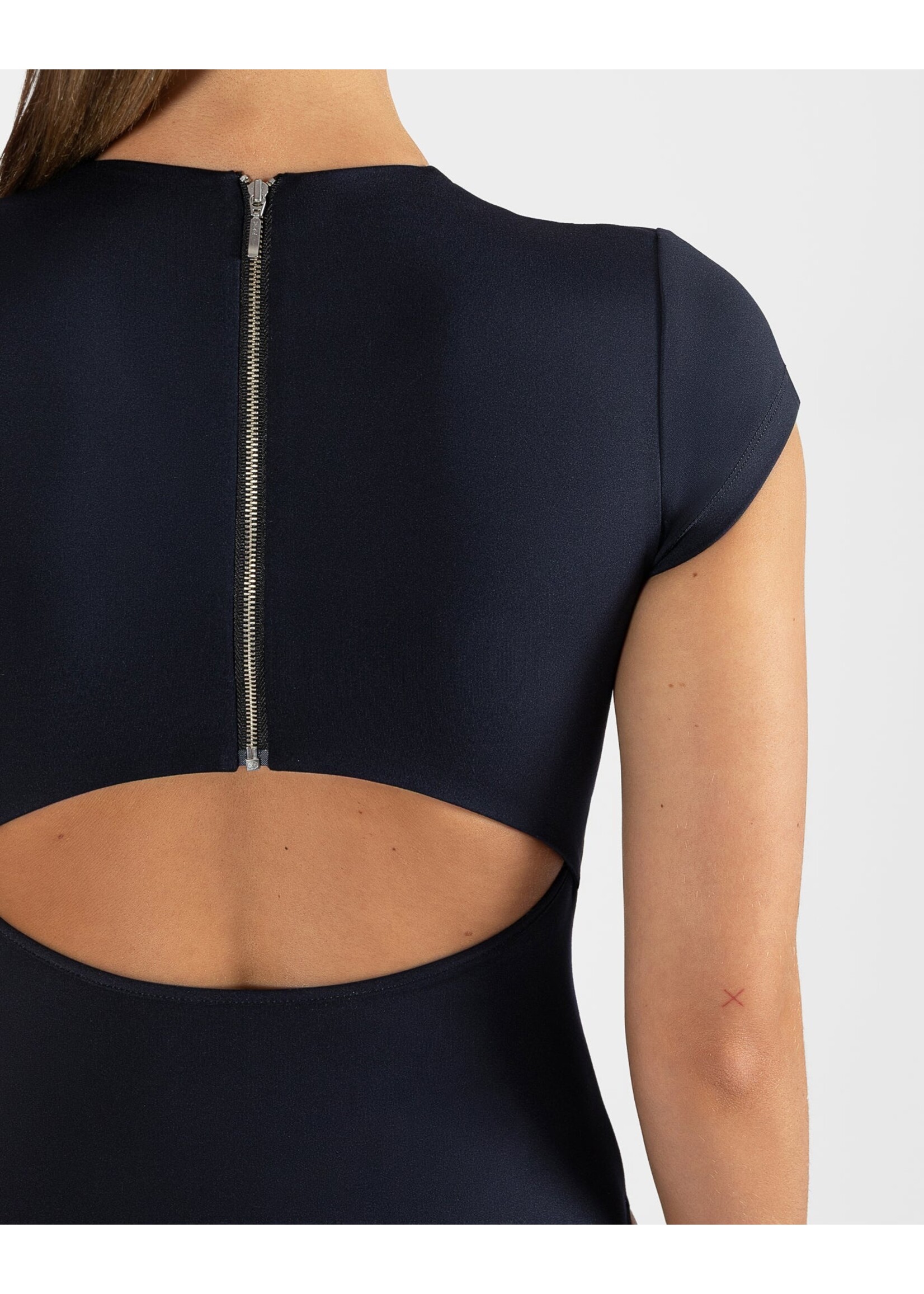 ENERGETIKS AL186 KELLY ZIP BACK CUT OUT CAP SLEEVE LEOTARD