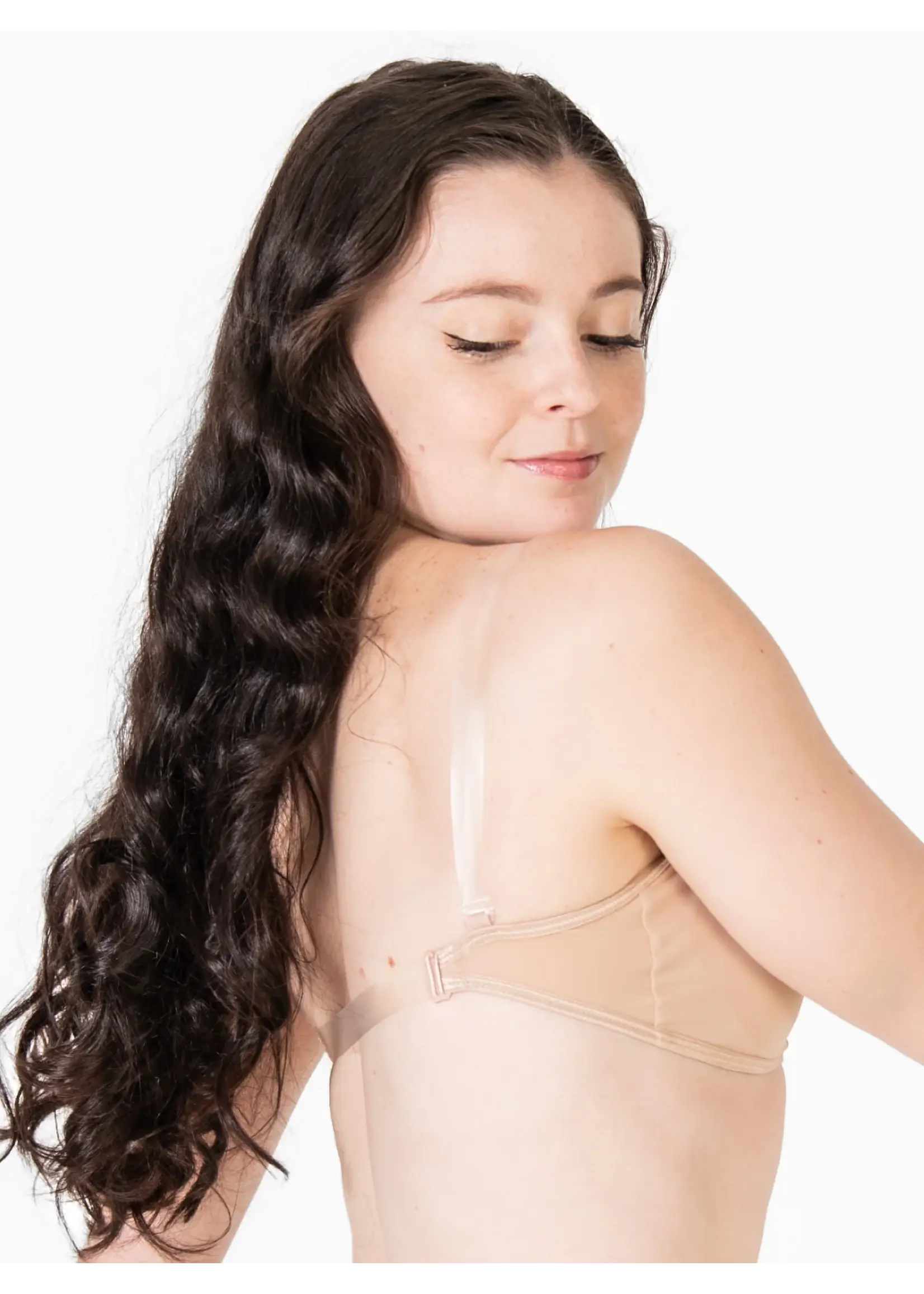 BODY WRAPPERS 274 PADDED CAMISOLE BRA w/ CLEAR BACK & STRAPS