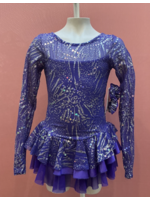 MONDOR 668 ZEBRA SEQUIN LONG SLEEVE SKATE DRESS