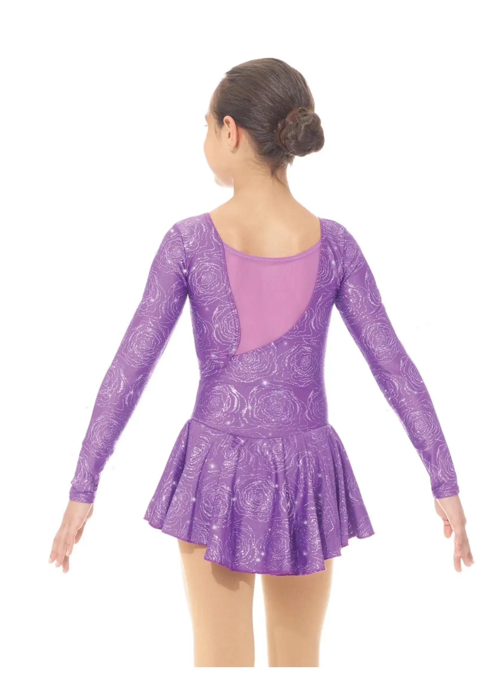 MONDOR 666 PEONY SHIMMER PATTERN CHILDRENS LONG SLEEVE SKATE DRESS