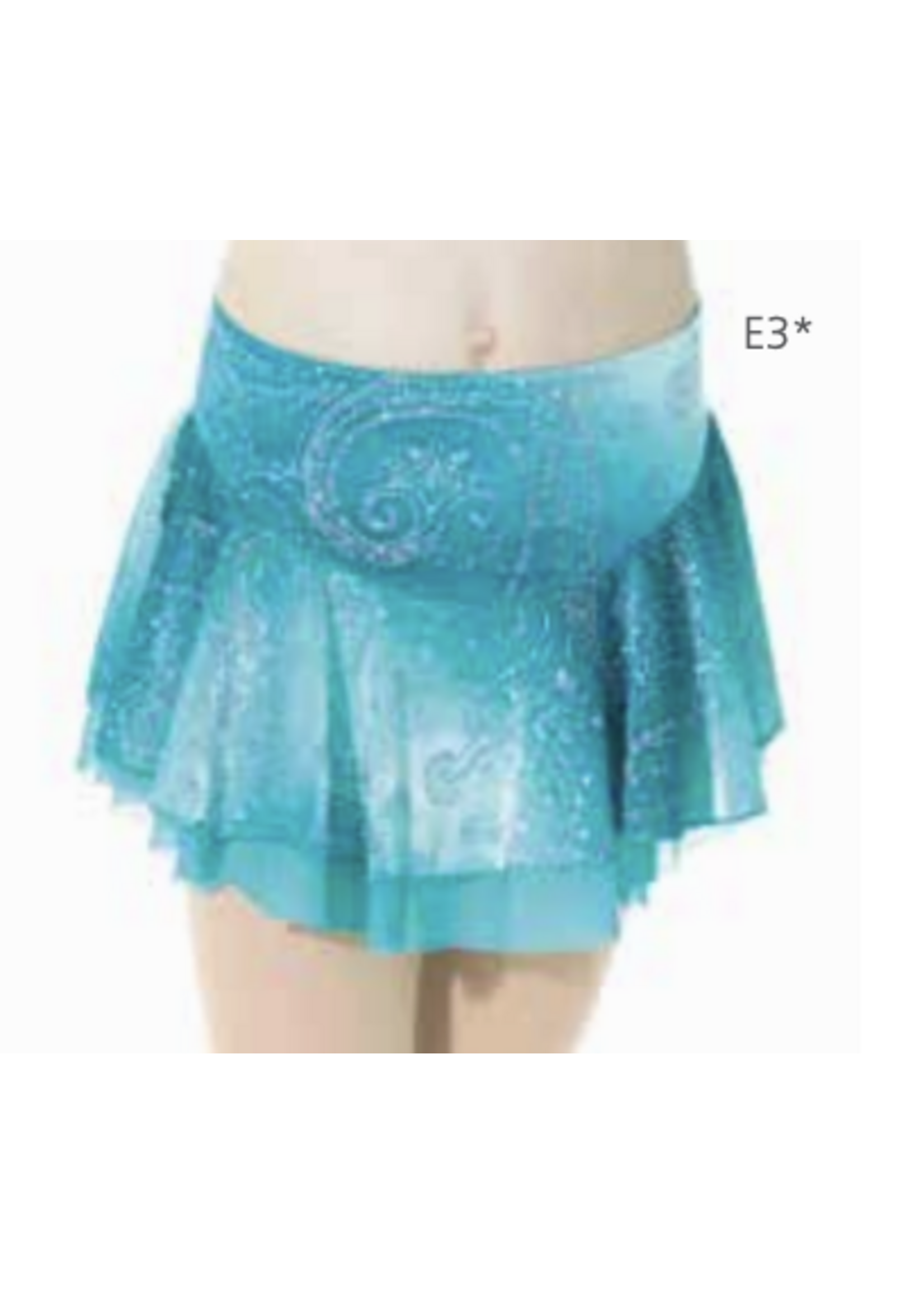 MONDOR 6304 VELVET SPARKLE LAYERED MESH SKATE SKIRT