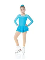 MONDOR SPARKLE MESH OVERLAY LONG SLEEVE SKATE DRESS WITH LAYERED MESH SKIRT 636-TA