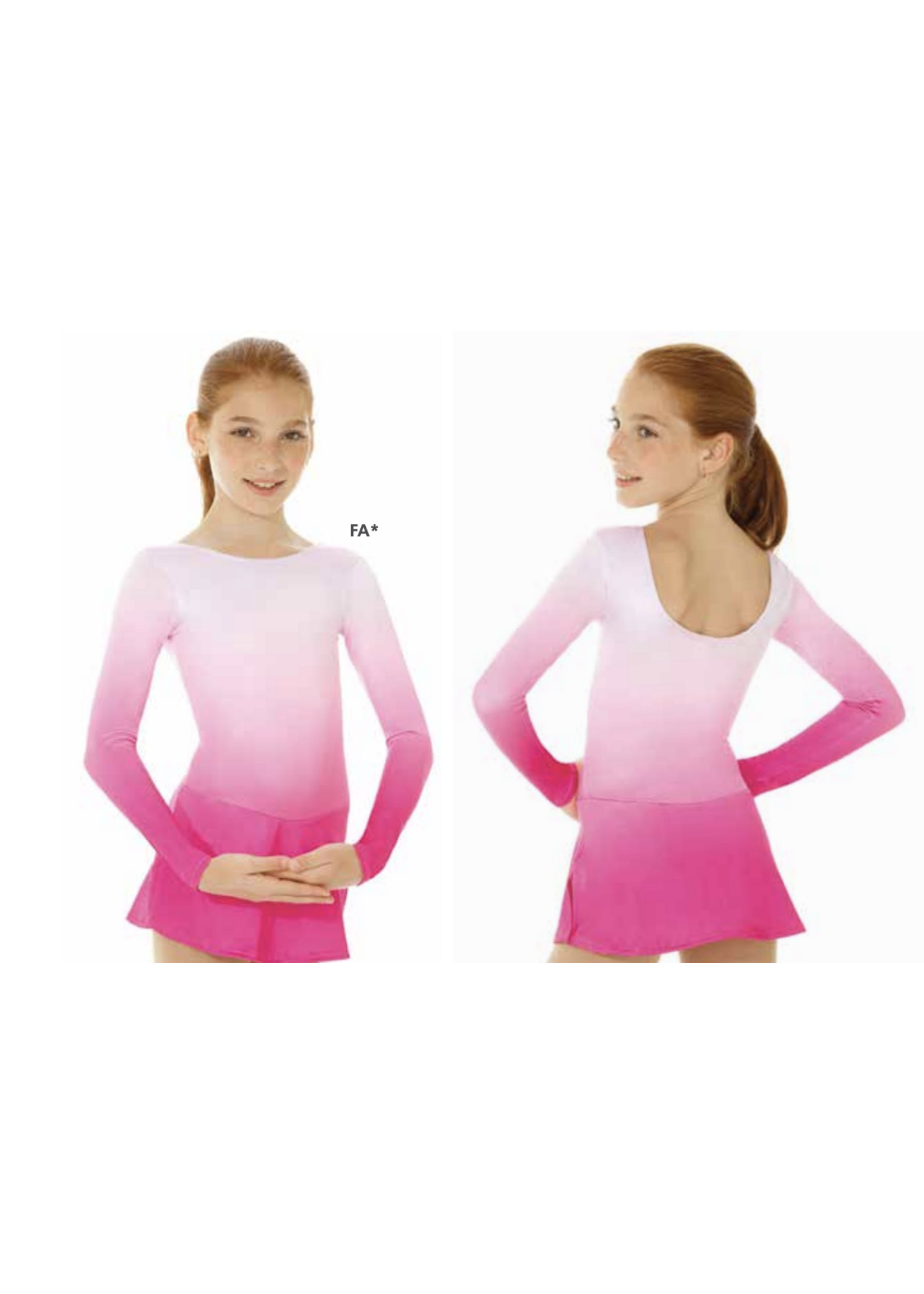 MONDOR 2757 OMBRE COLOR CHILDRENS LONG SLEEVE SKATE DRESS