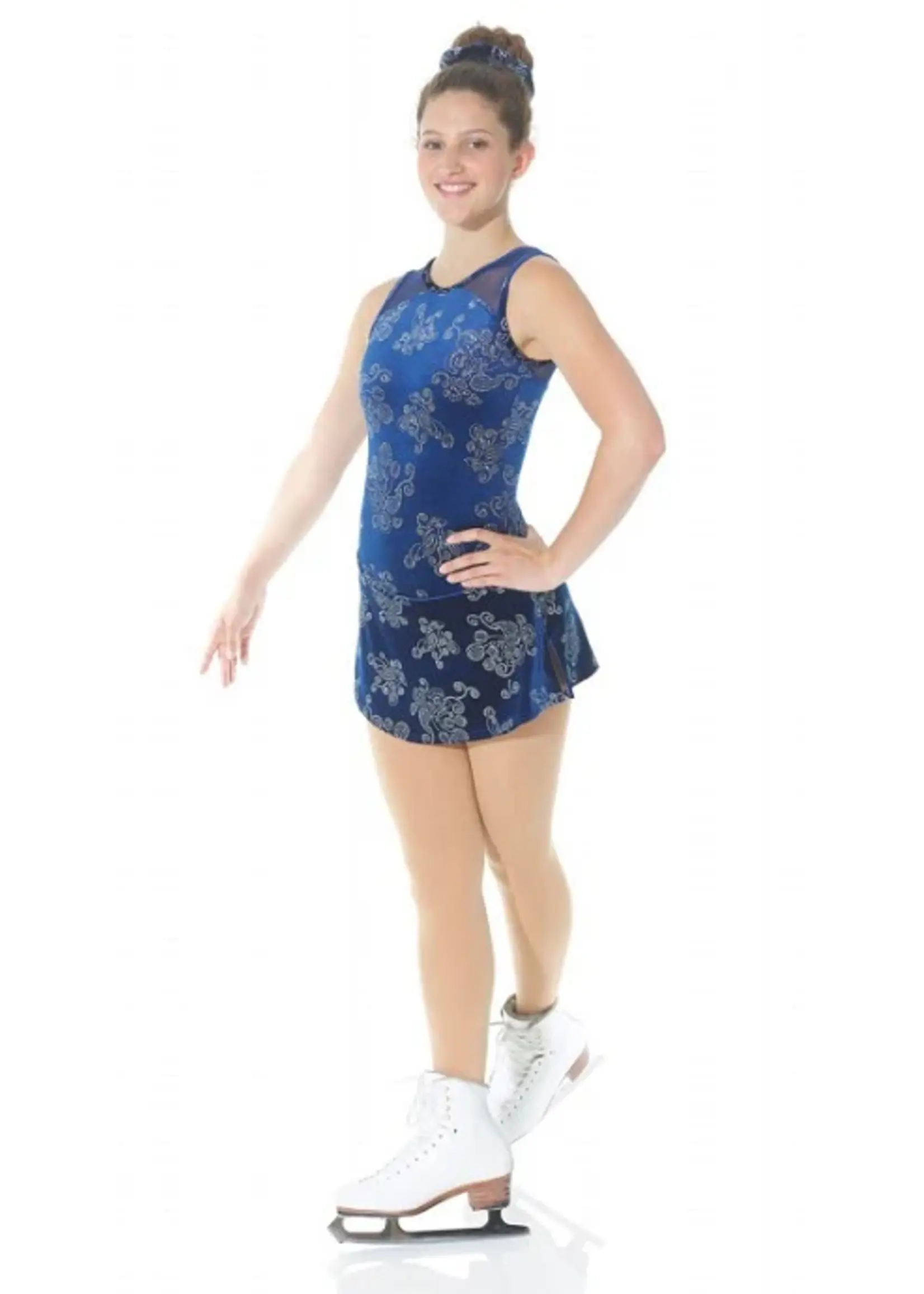 MONDOR VELVET ORIENTAL SPARKLE ADULT TANK SKATE DRESS WITH SLIT SKIRT12917-QN