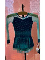 MONDOR VELVET SIMPLE SPARKLE MESH LONG SLEEVE SKATE DRESS 2761-QL