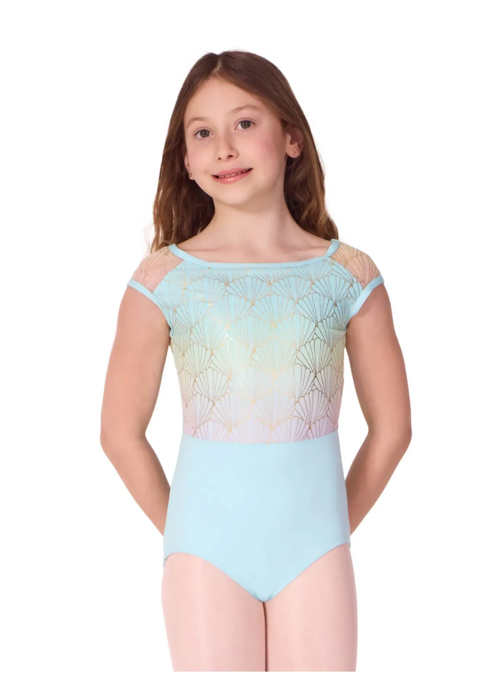 CAPEZIO & BUNHEADS AF12581C CHILD PEARL CAP SLEEVE LEOTARD