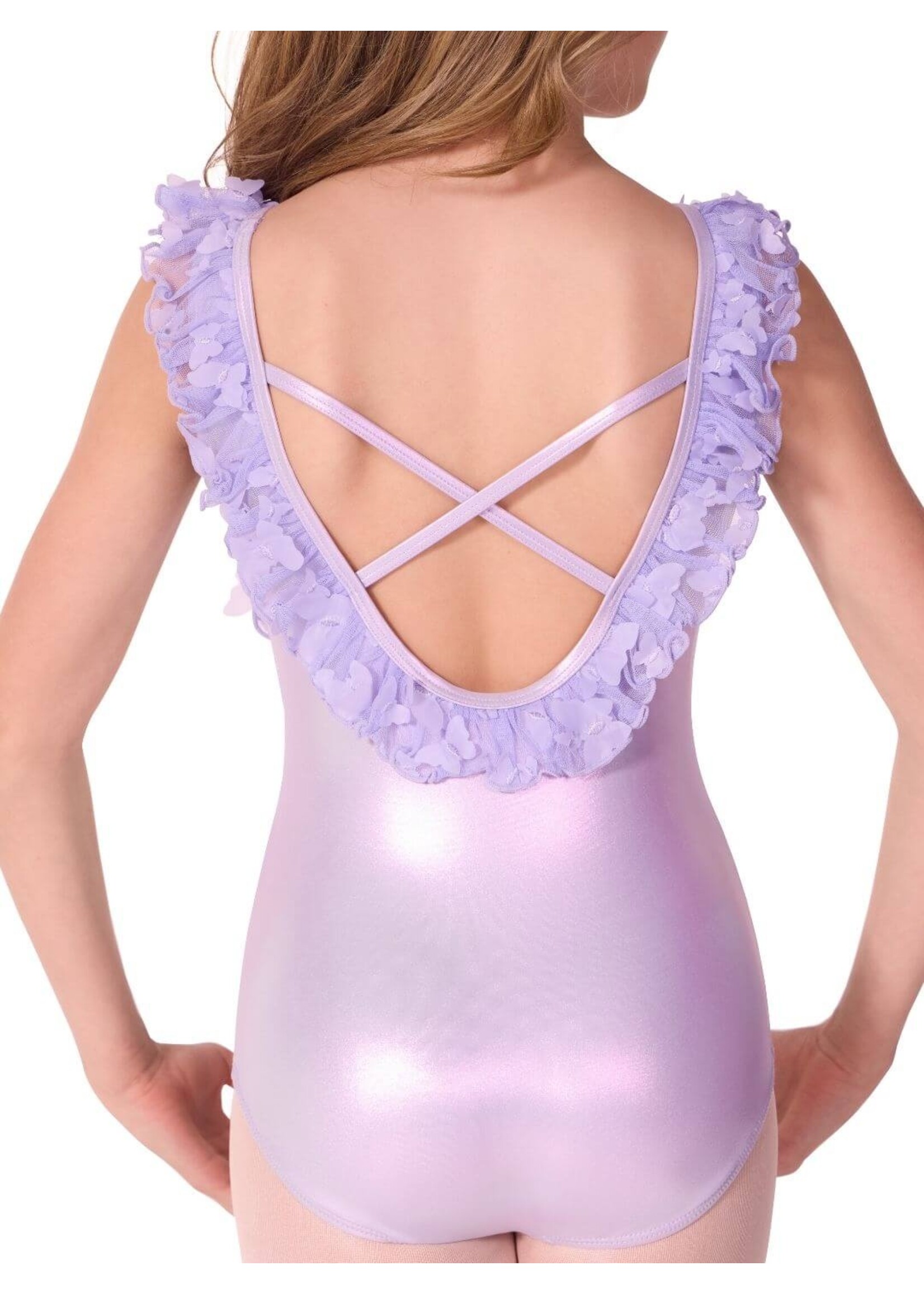 CAPEZIO & BUNHEADS AF12571C FLUTTER RUFFLE LINED BUTTERFLY TANK LEOTARD