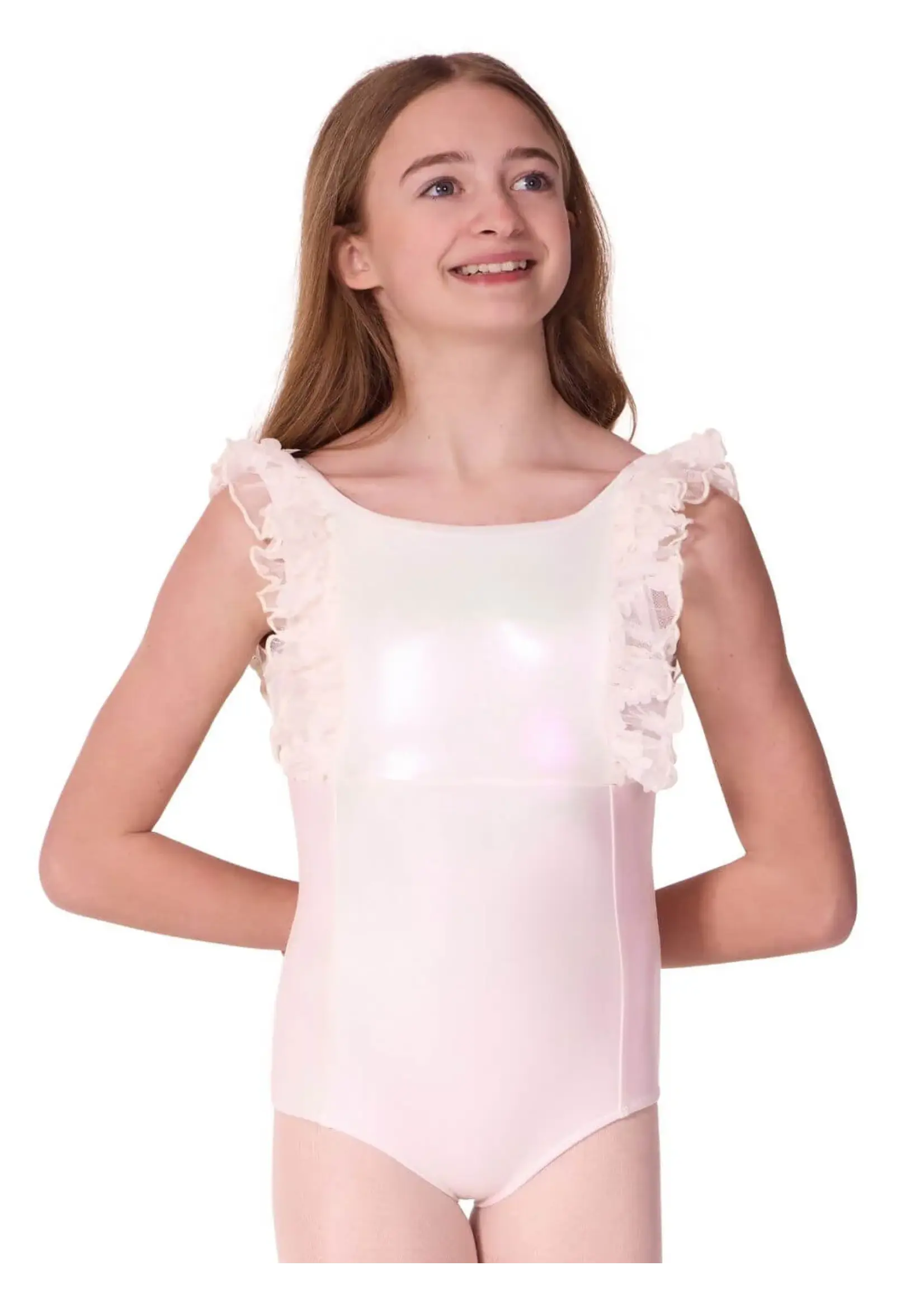 CAPEZIO & BUNHEADS AF12571C FLUTTER RUFFLE LINED BUTTERFLY TANK LEOTARD