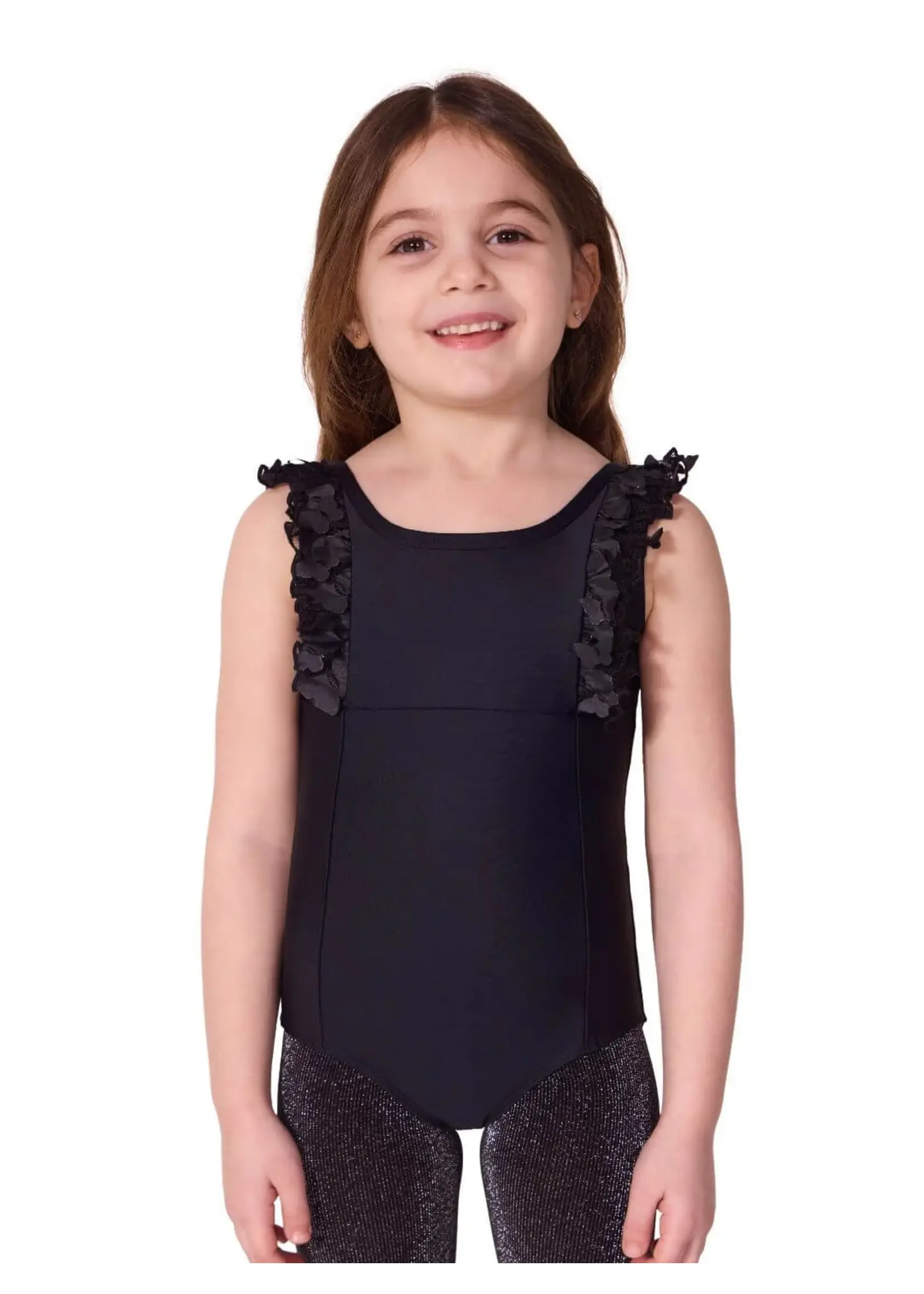 CAPEZIO & BUNHEADS AF12571C FLUTTER RUFFLE LINED BUTTERFLY TANK LEOTARD