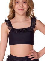 CAPEZIO & BUNHEADS AF12577C FLUTTER WING RUFFLE TRIMMED CAMISOLE BRA TOP