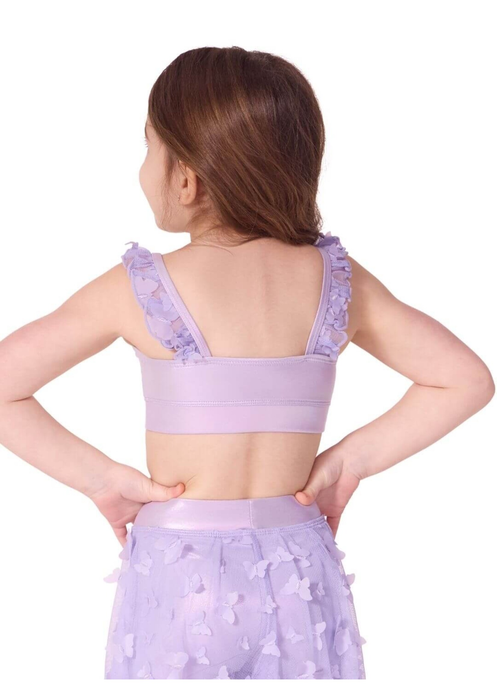 CAPEZIO & BUNHEADS AF12577C FLUTTER WING RUFFLE TRIMMED CAMISOLE BRA TOP