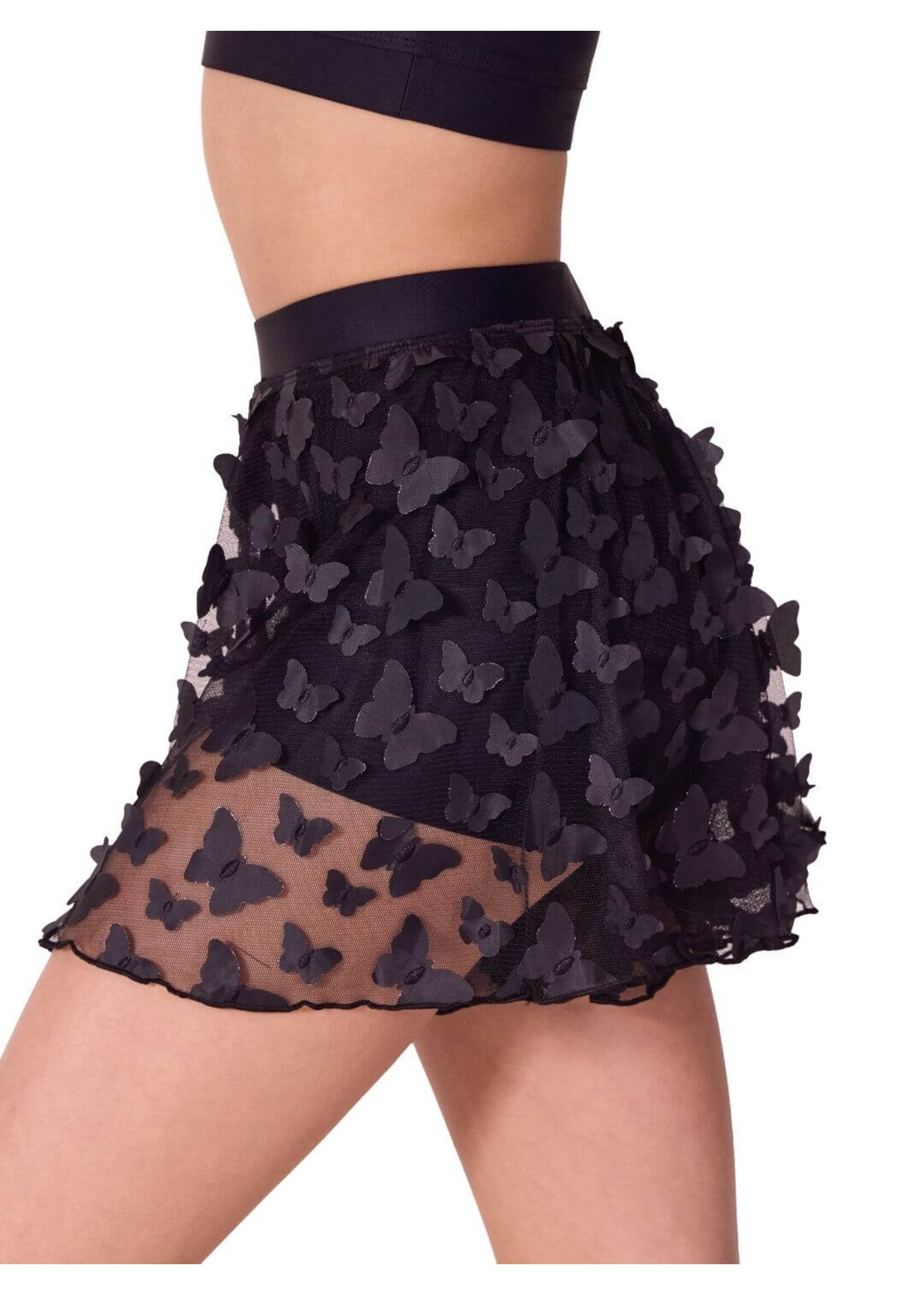 CAPEZIO & BUNHEADS AF12578C FLUTTER FLIT BUTTERFLY MESH SKORT