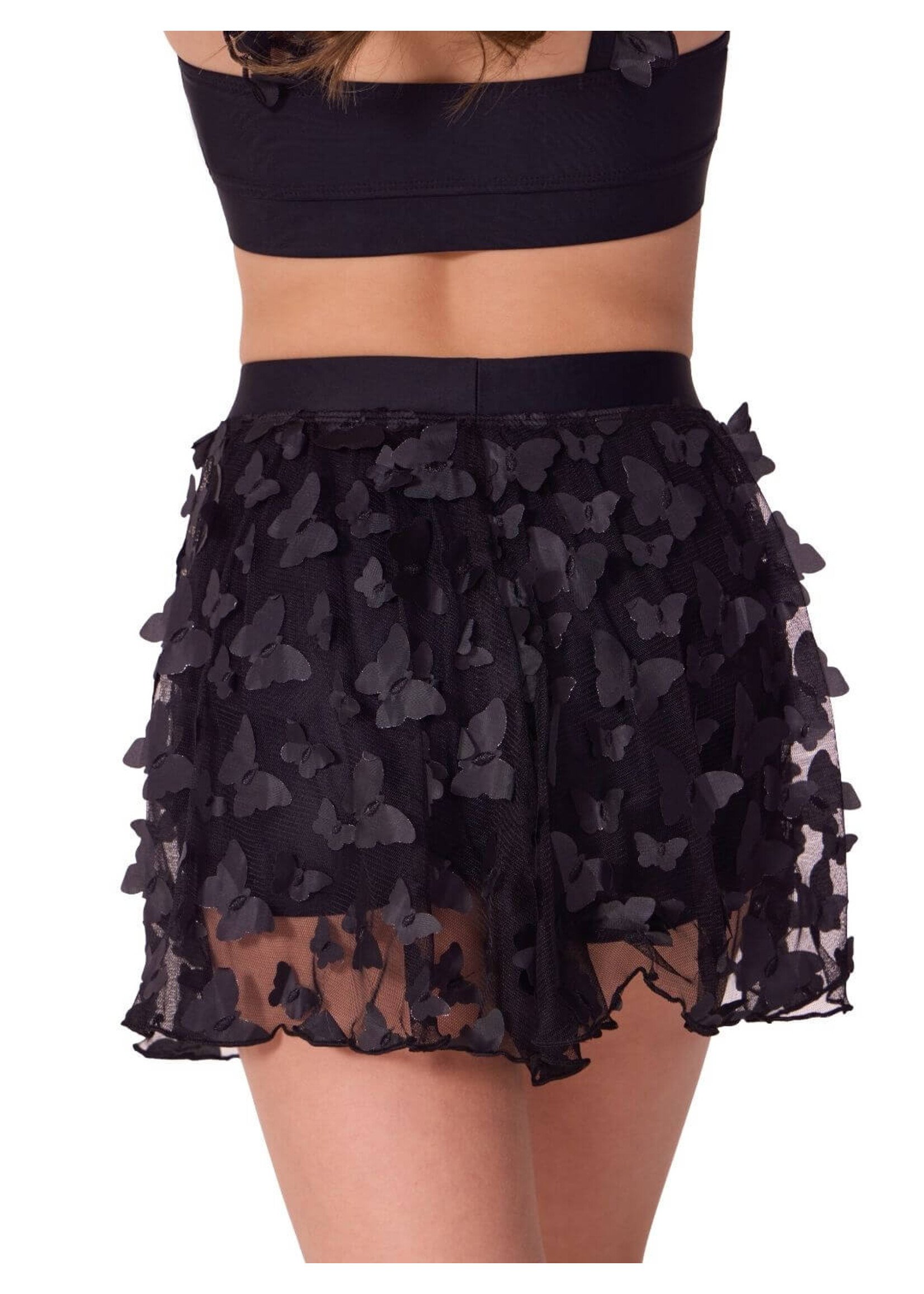 CAPEZIO & BUNHEADS AF12578C FLUTTER FLIT BUTTERFLY MESH SKORT