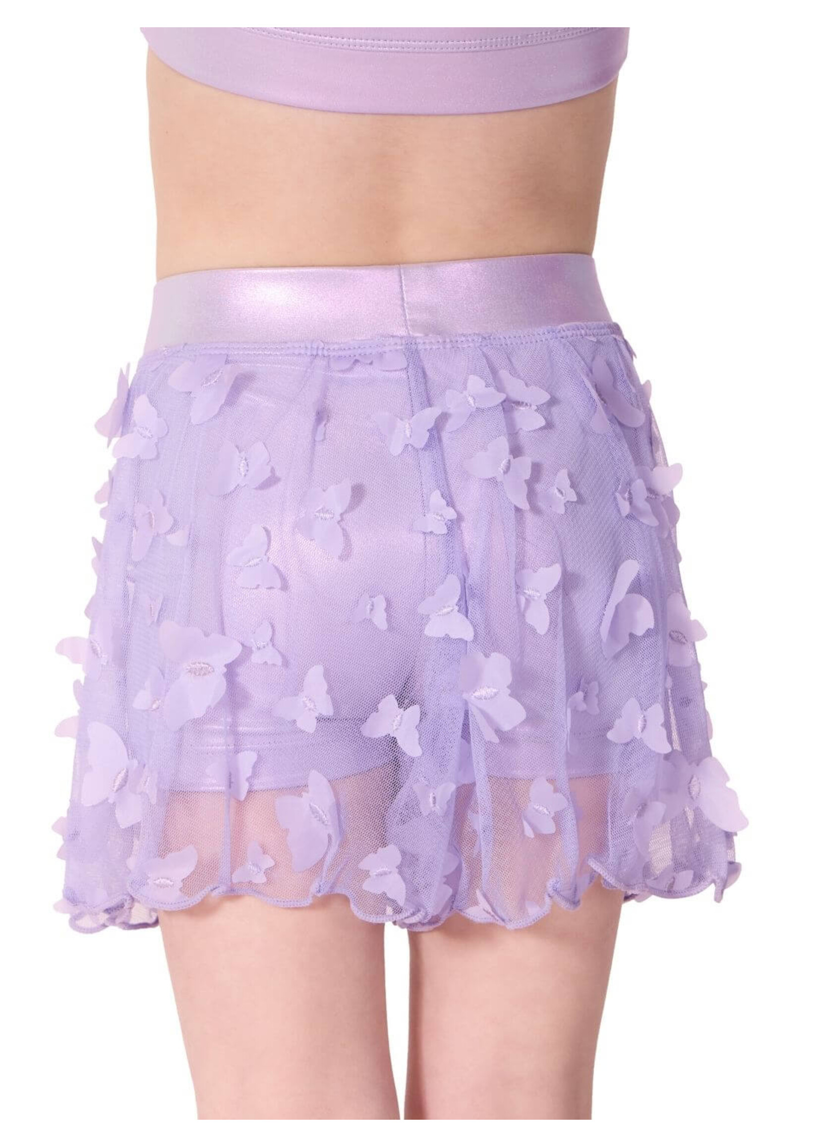 CAPEZIO & BUNHEADS AF12578C FLUTTER FLIT BUTTERFLY MESH SKORT