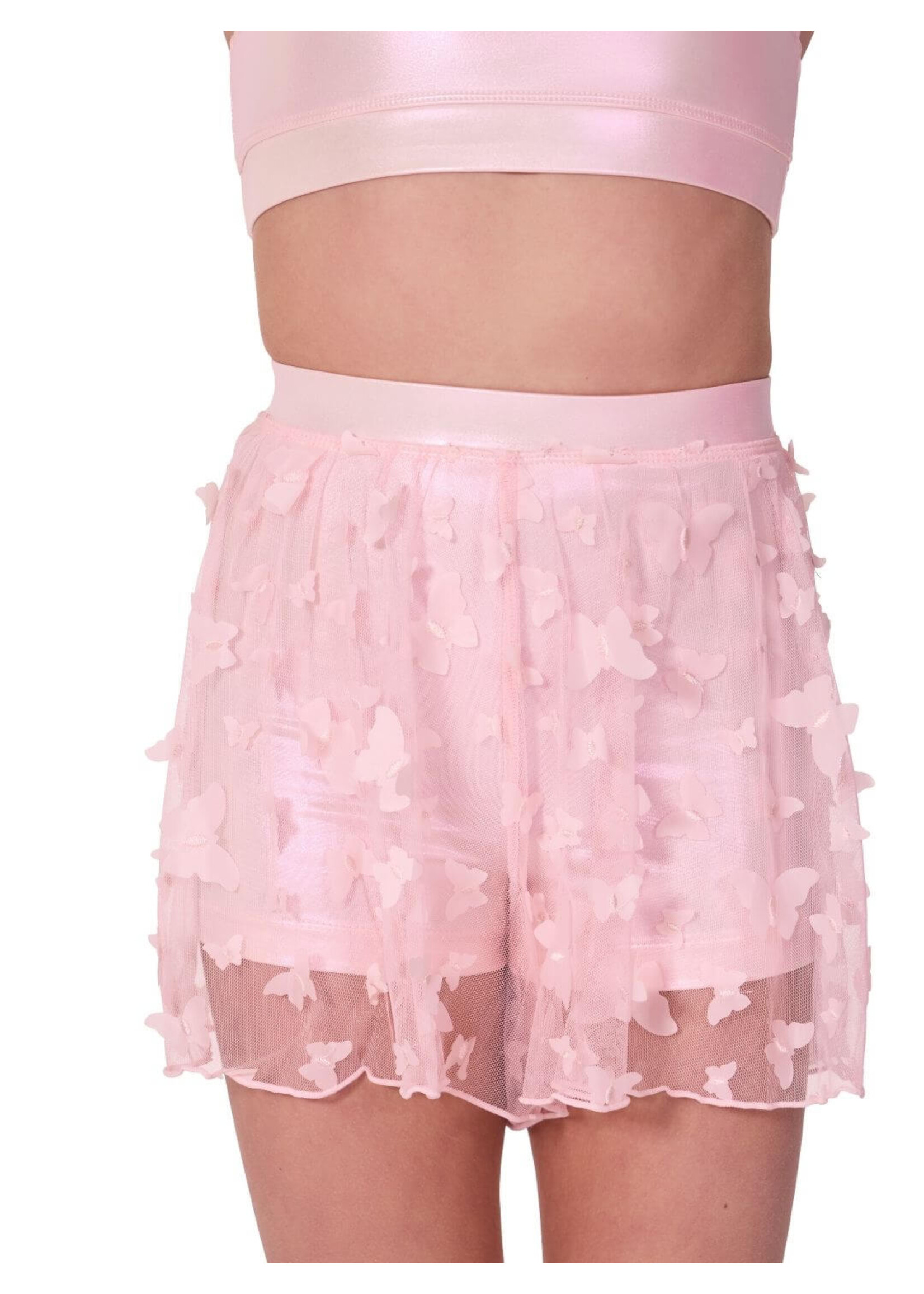 CAPEZIO & BUNHEADS AF12578C FLUTTER FLIT BUTTERFLY MESH SKORT