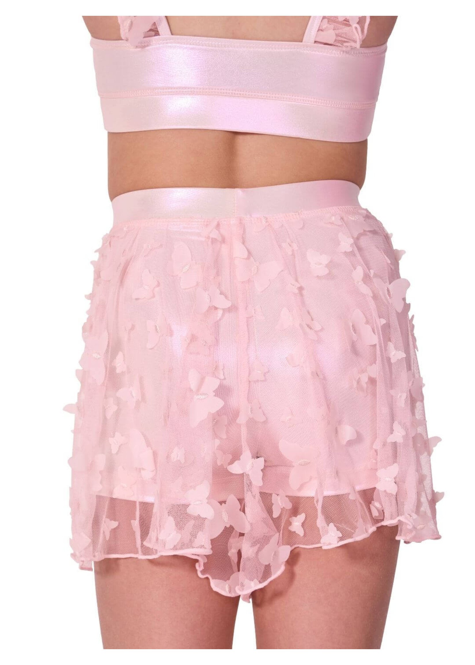 CAPEZIO & BUNHEADS AF12578C FLUTTER FLIT BUTTERFLY MESH SKORT