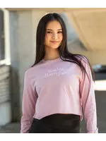 COVET DANCE RESTING BARRE FACE L/S CROP TOP