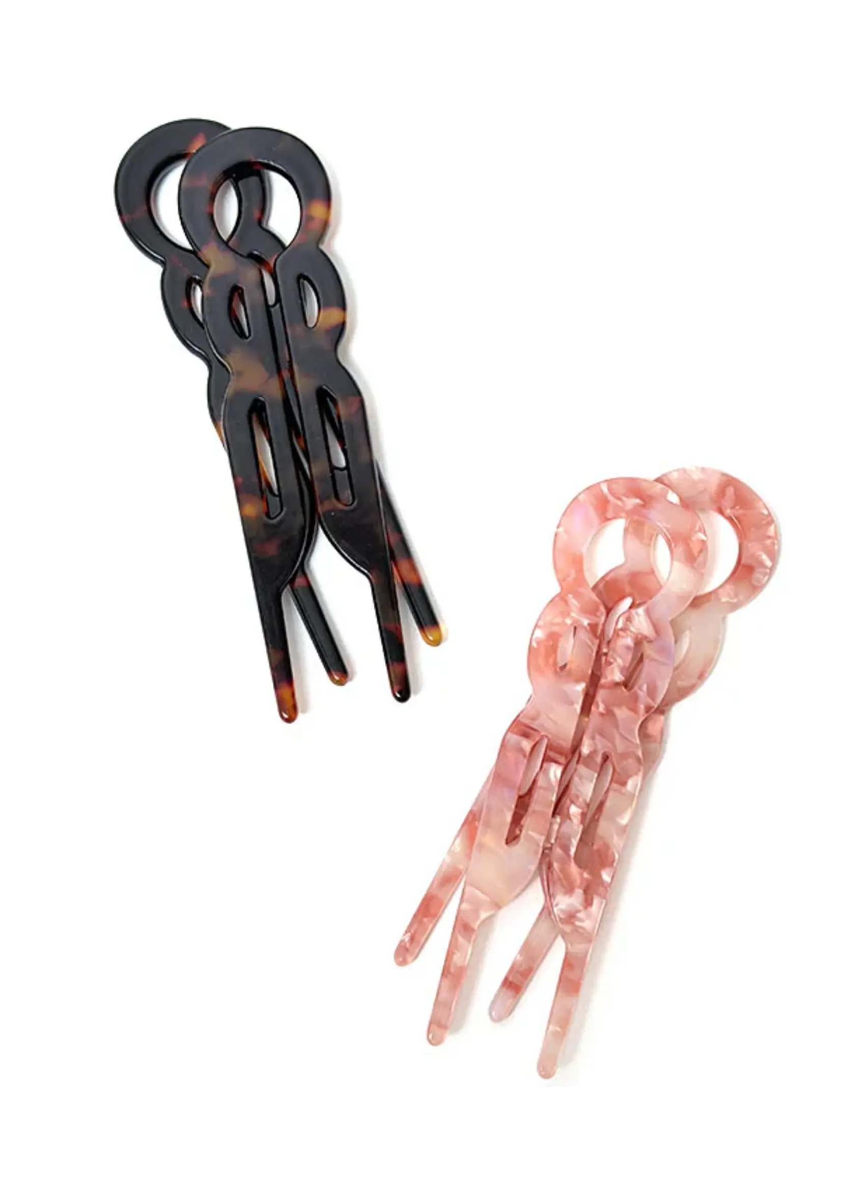 COVET DANCE BUN & DONE FRENCH HAIR CLIPS SET OF 4