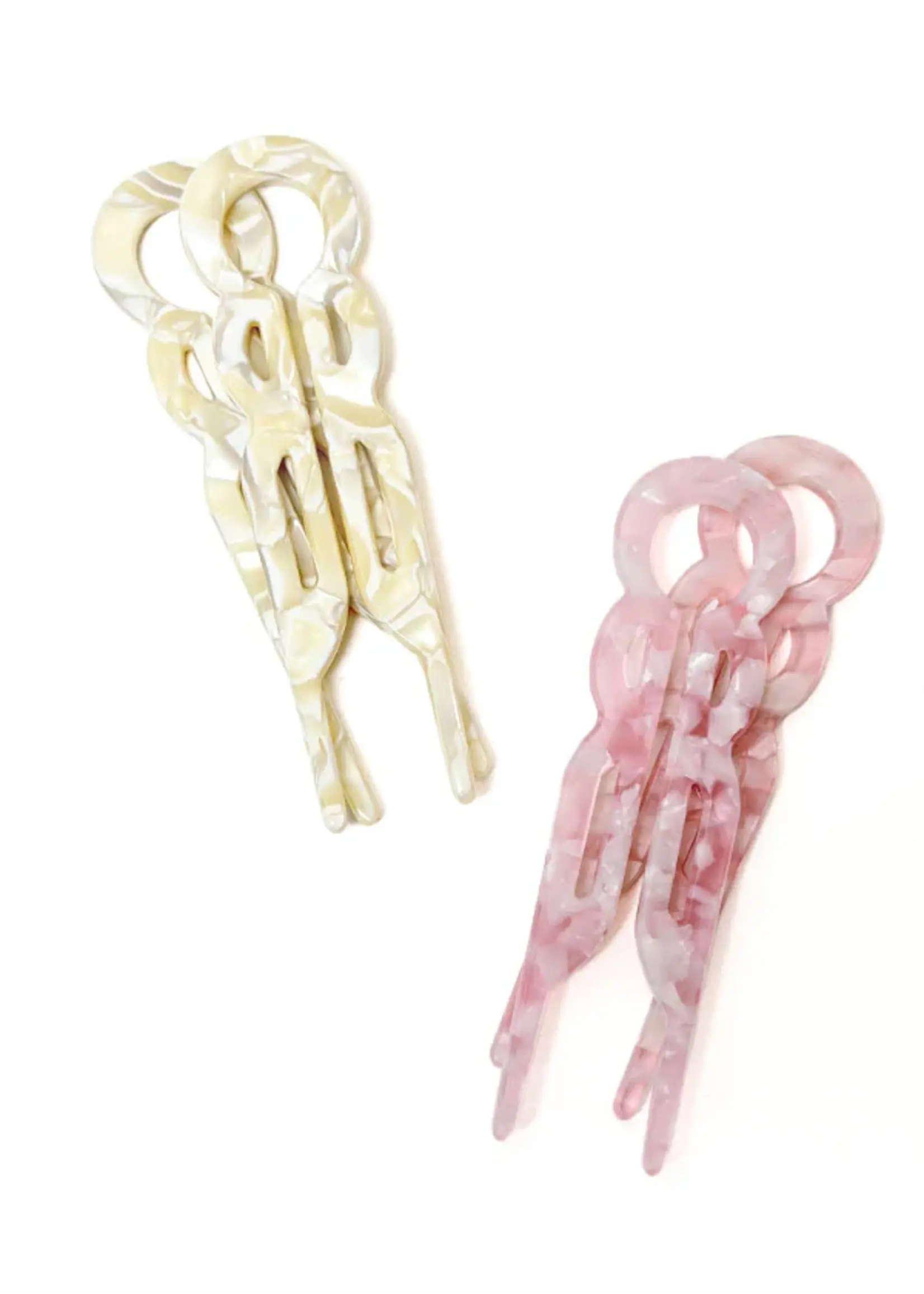 COVET DANCE BUN & DONE FRENCH HAIR CLIPS SET OF 4