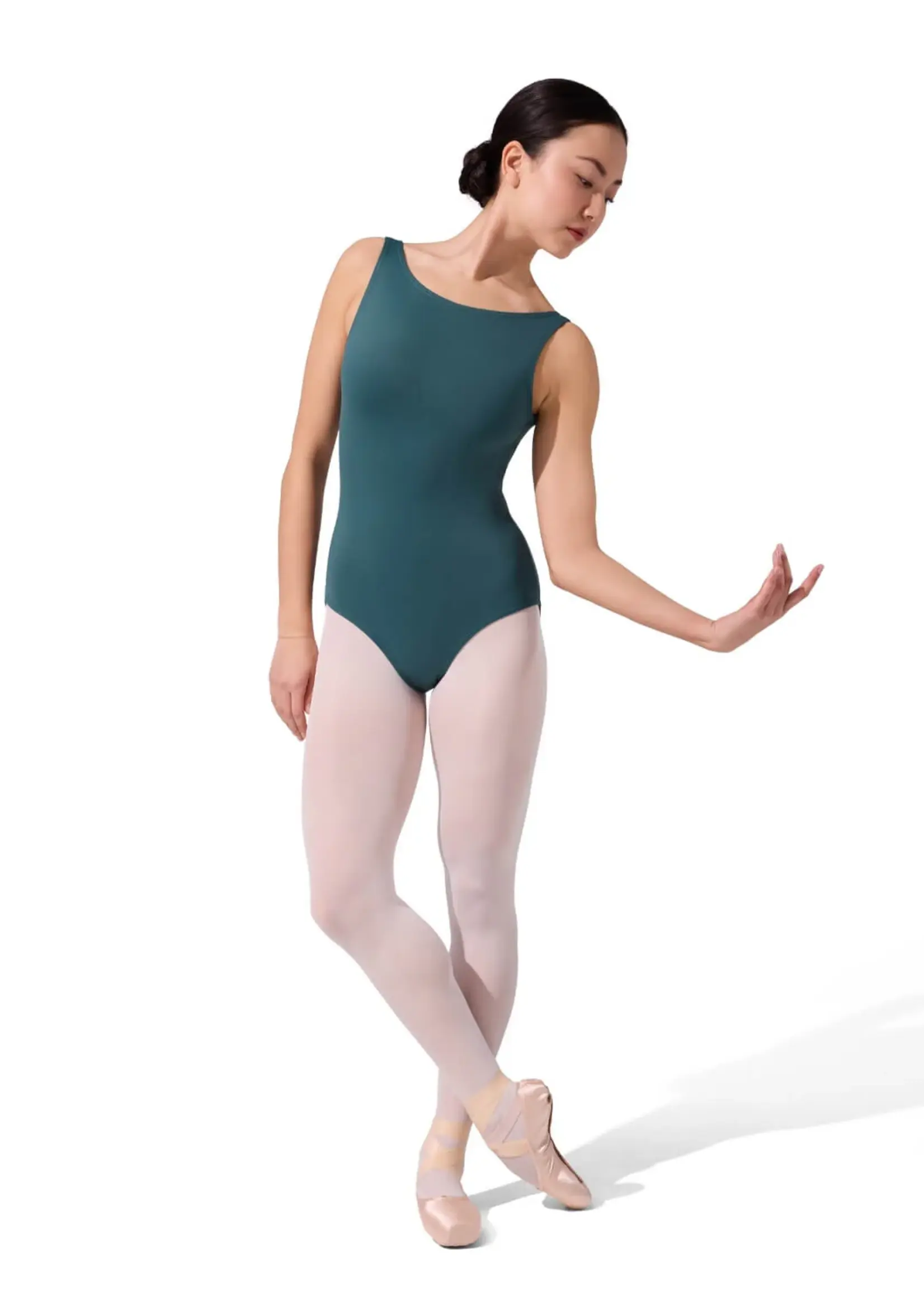 CAPEZIO & BUNHEADS ASE1009W LOW V BACK BOATNECK TANK LEOTARD