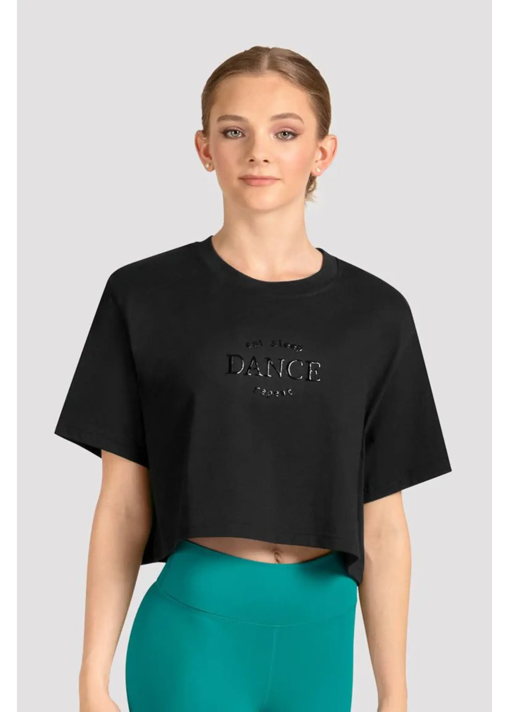 BLOCH & MIRELLA M30009L ADULT CROP DANCE PRINT T-SHIRT