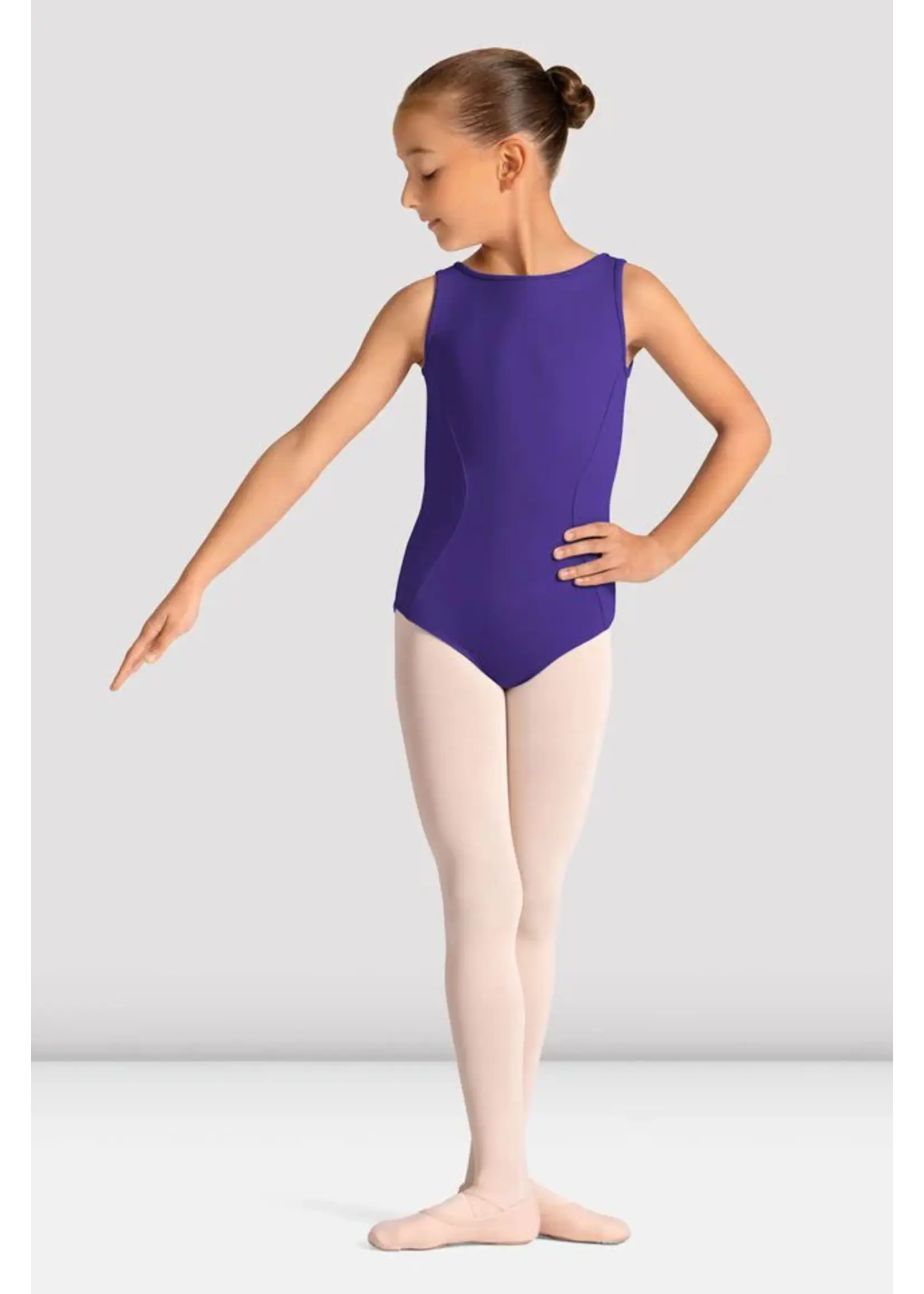 BLOCH & MIRELLA M50009C CHILD BOAT NECKLINE MESH BACK TANK LEOTARD