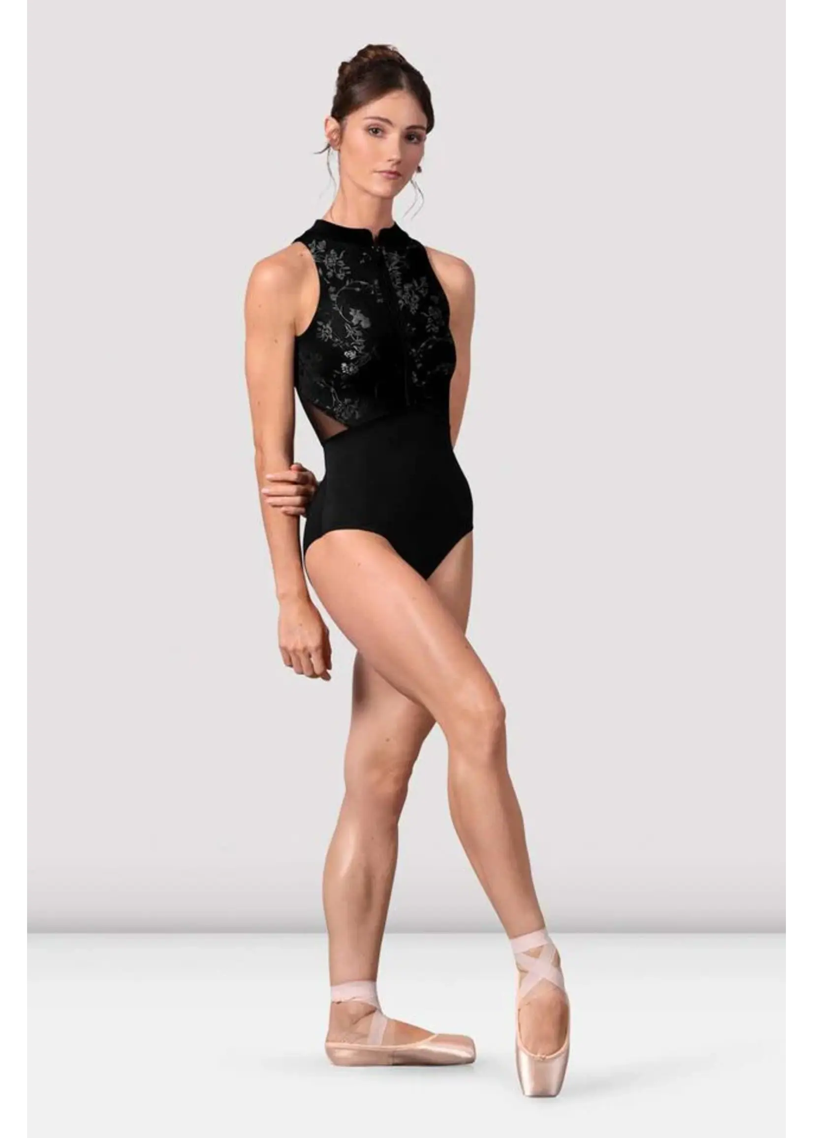 BLOCH & MIRELLA L40008 CASEY FRONT ZIP HALTER LEOTARD