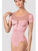 BLOCH & MIRELLA L20006 CHRISTINA CAP SLEEVE LEOTARD WITH FLORAL DETAIL
