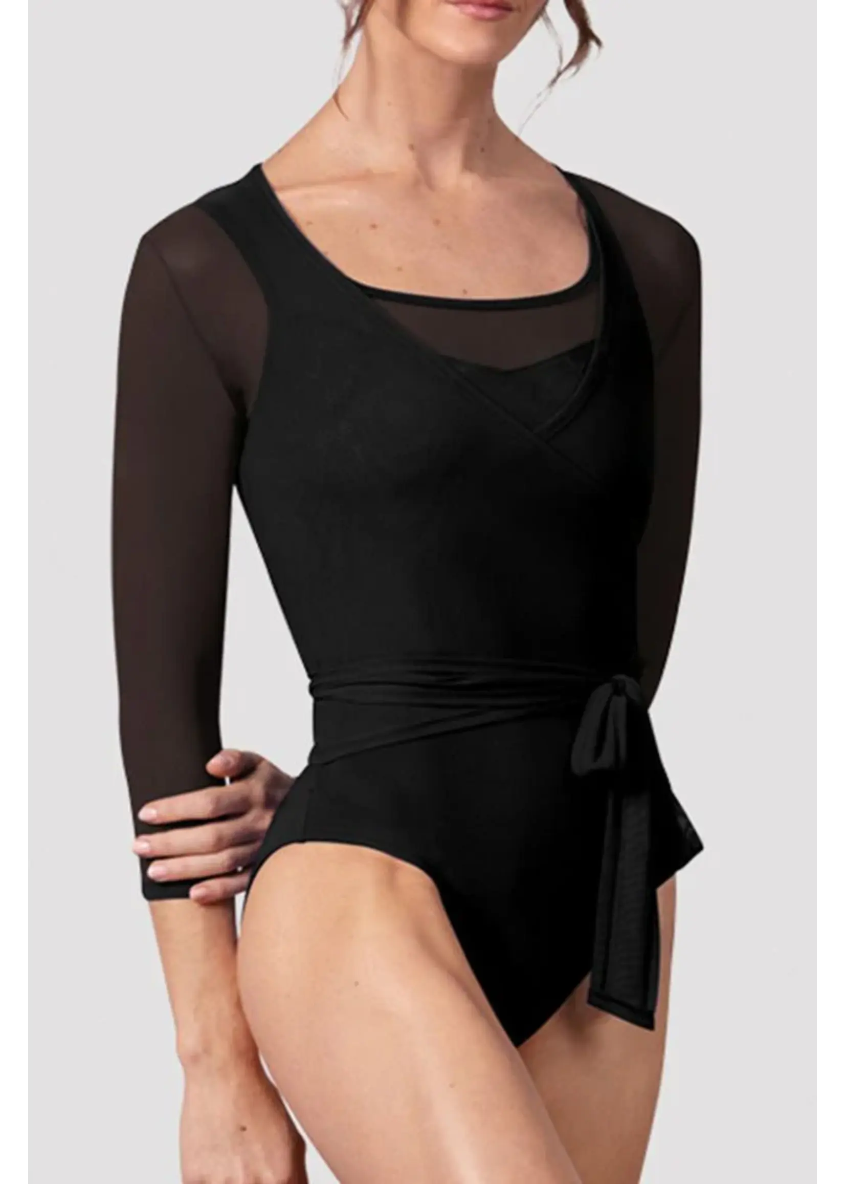 BLOCH & MIRELLA Z30022 HARMONY SOFT LONG SLEEVE WRAP TOP