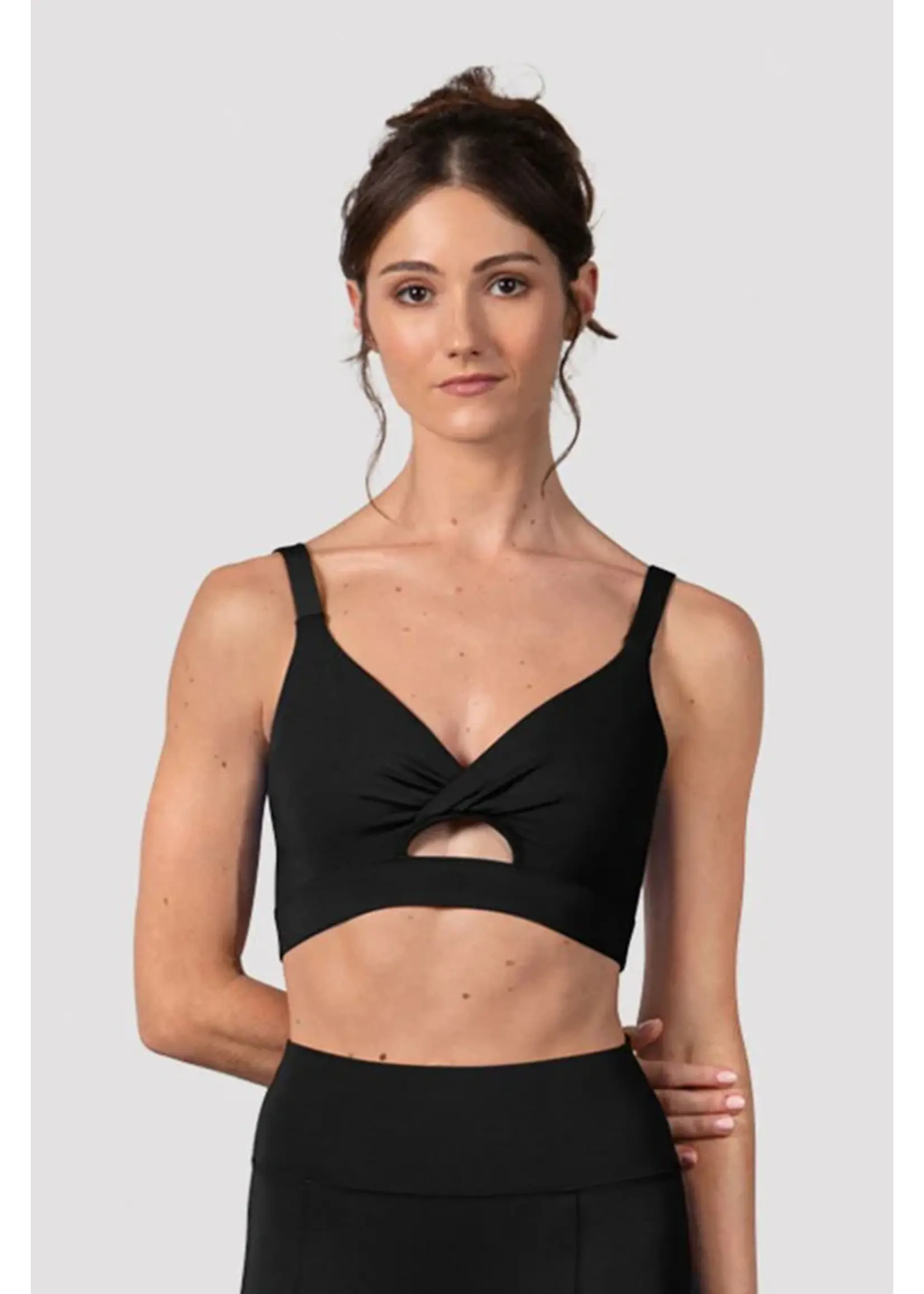 BLOCH & MIRELLA Z30025 VIVIAN ELASTIC CROP BRA TOP  WITH WIDE UNDERBAND