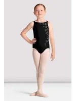 BLOCH & MIRELLA CL40009 CLARA BOAT NECK CAMISOLE LEOTARD WITH METALLIC FLORAL PRINT