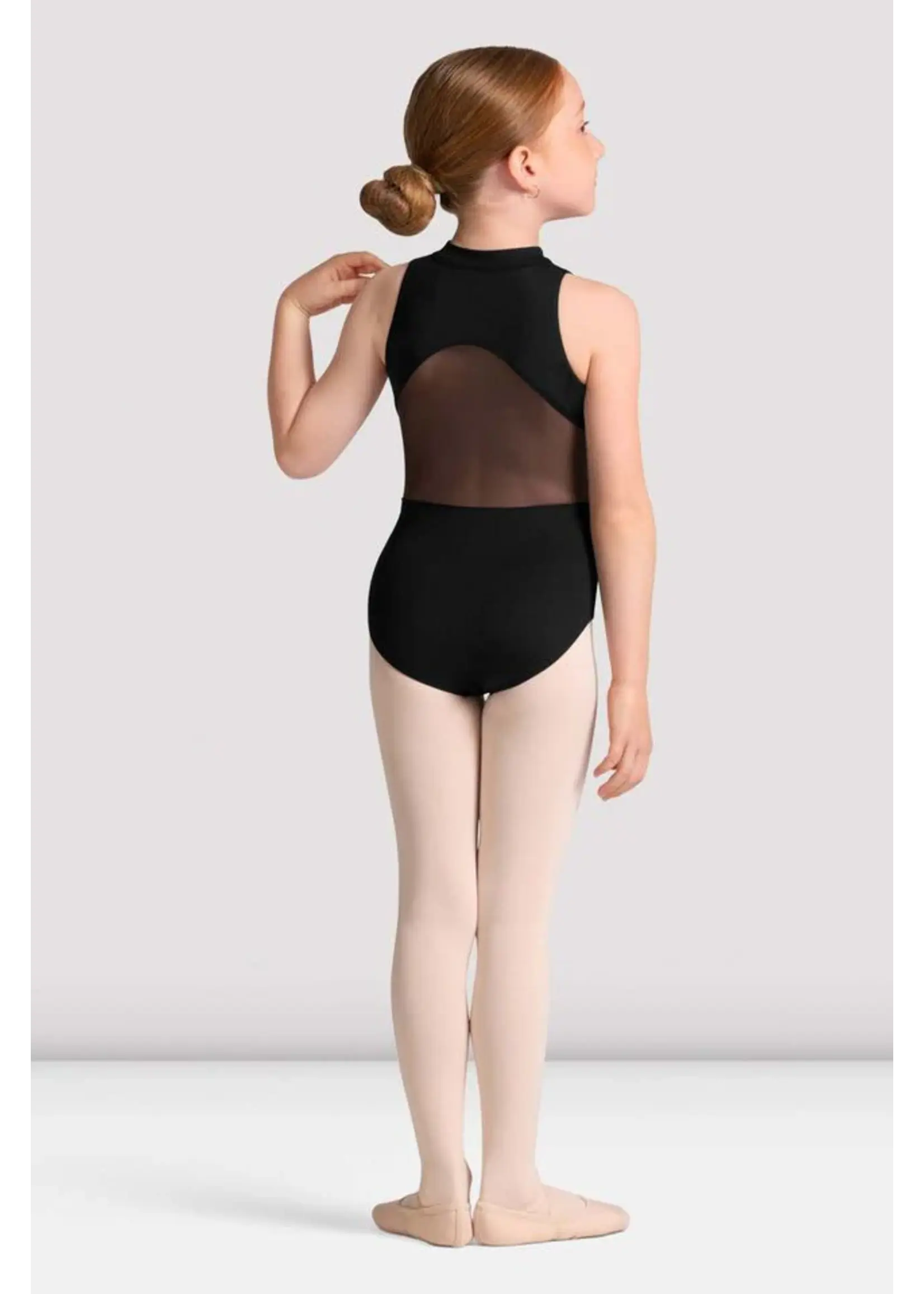 BLOCH & MIRELLA CL40011 CAYLA FRONT ZIP HALTER LEOTARD WITH METALLIC DETAIL