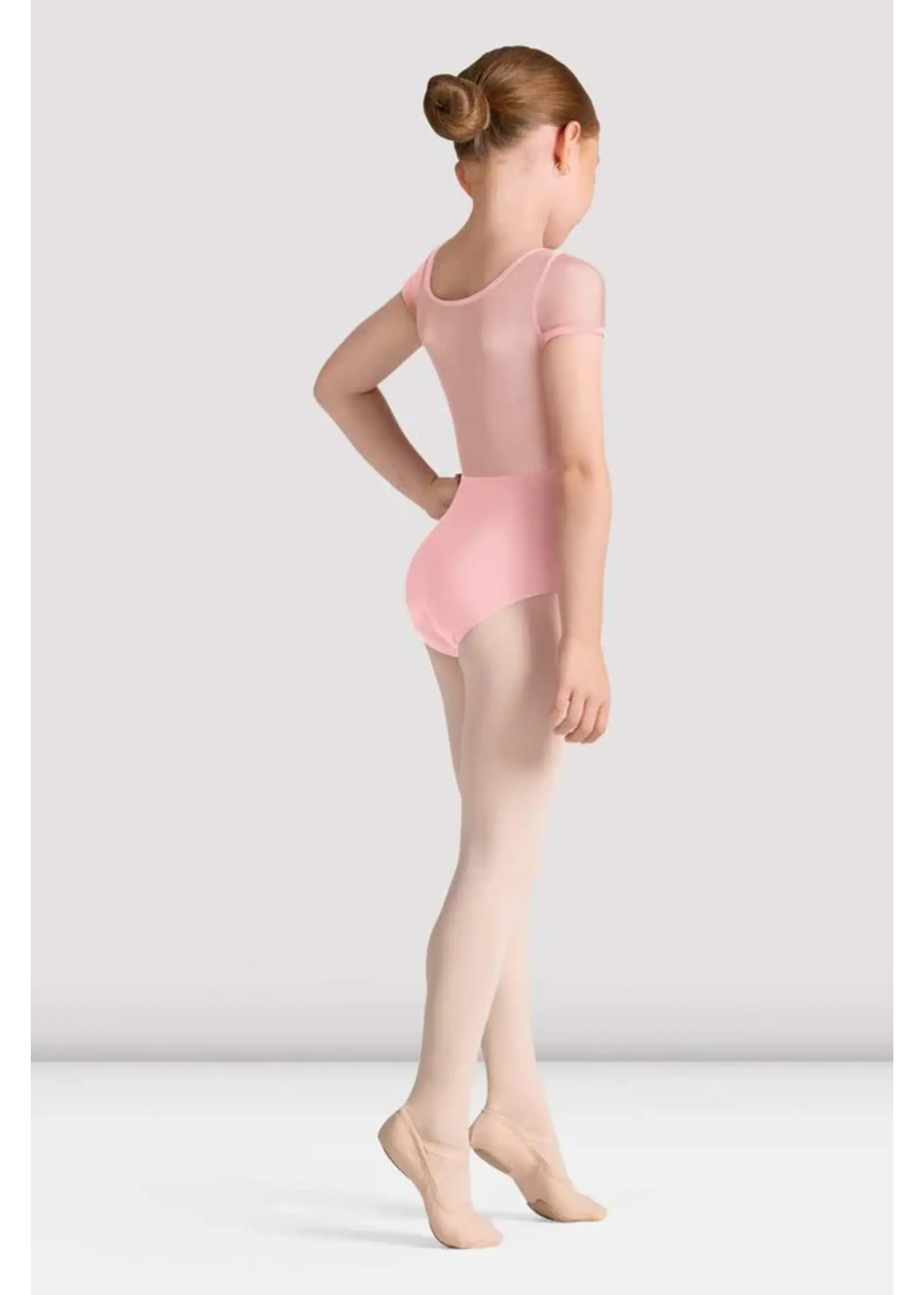 BLOCH & MIRELLA CL20009 LOGAN MESH CAP SLEEVE LEOTARD WITH METALLIC PRINT