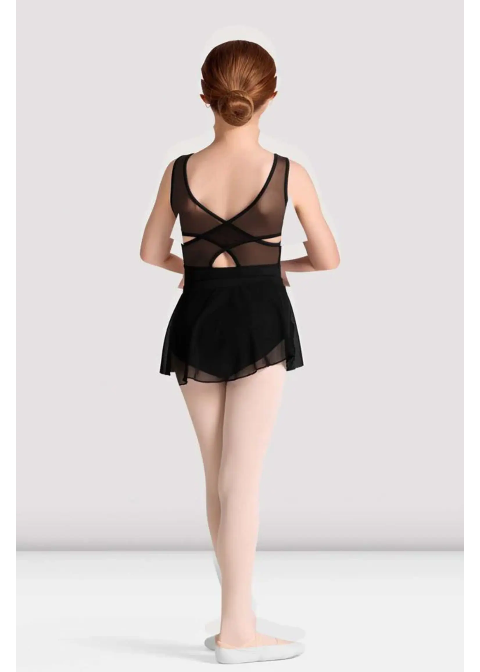 BLOCH & MIRELLA CR10005 CLAIRE WRAP PULL ON SKIRT WITH METALLIC FLORAL PRINT