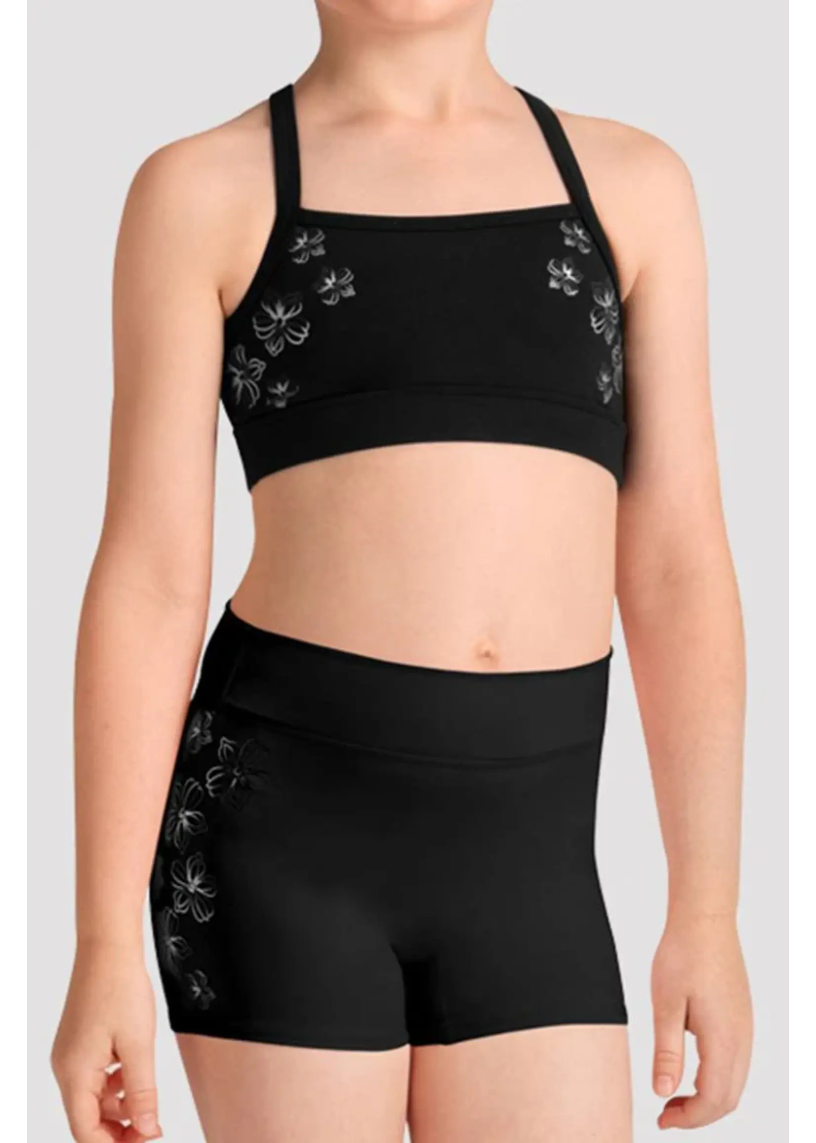 BLOCH & MIRELLA CR90012 ALEXANDRA METALLIC FLORAL PRINT SHORTS