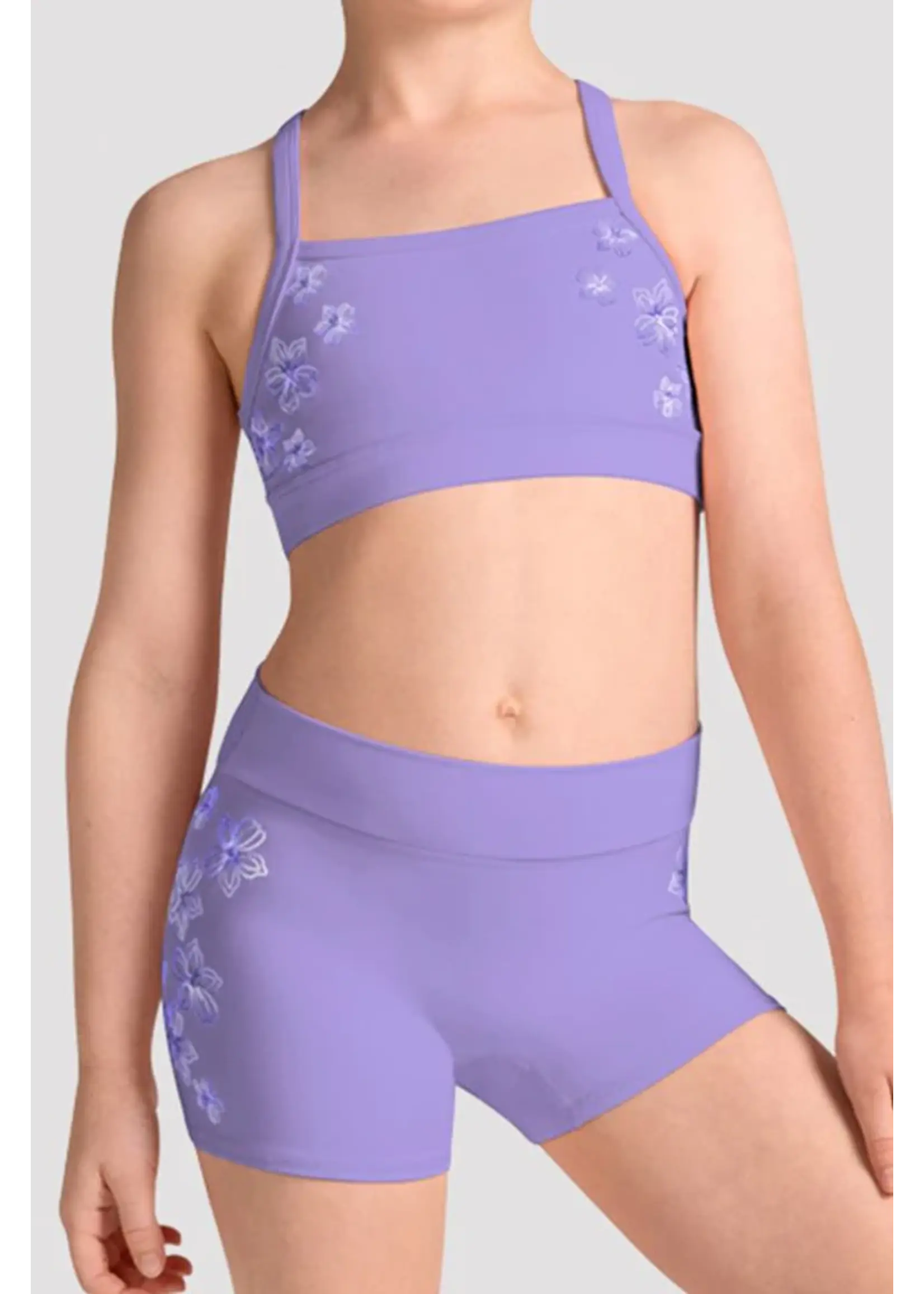 BLOCH & MIRELLA CR90012 ALEXANDRA METALLIC FLORAL PRINT SHORTS