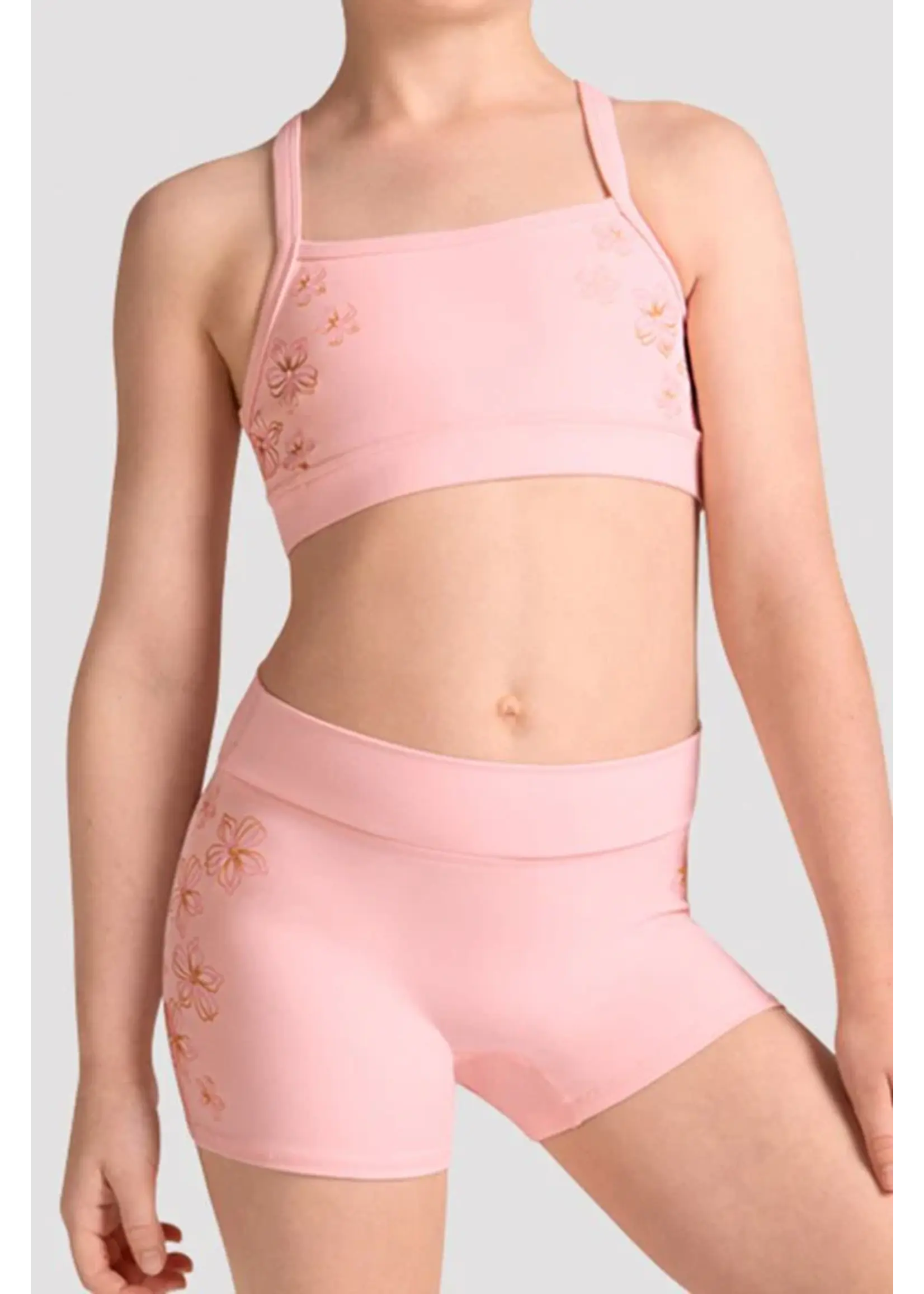 BLOCH & MIRELLA CR90012 ALEXANDRA METALLIC FLORAL PRINT SHORTS