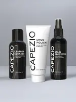 CAPEZIO & BUNHEADS AKIT100 SHOE CARE BUNDLE: LEATHER CLEANER, SHOE POLISHER, SHOE PROTECTOR, MICROFIBER CLOTH